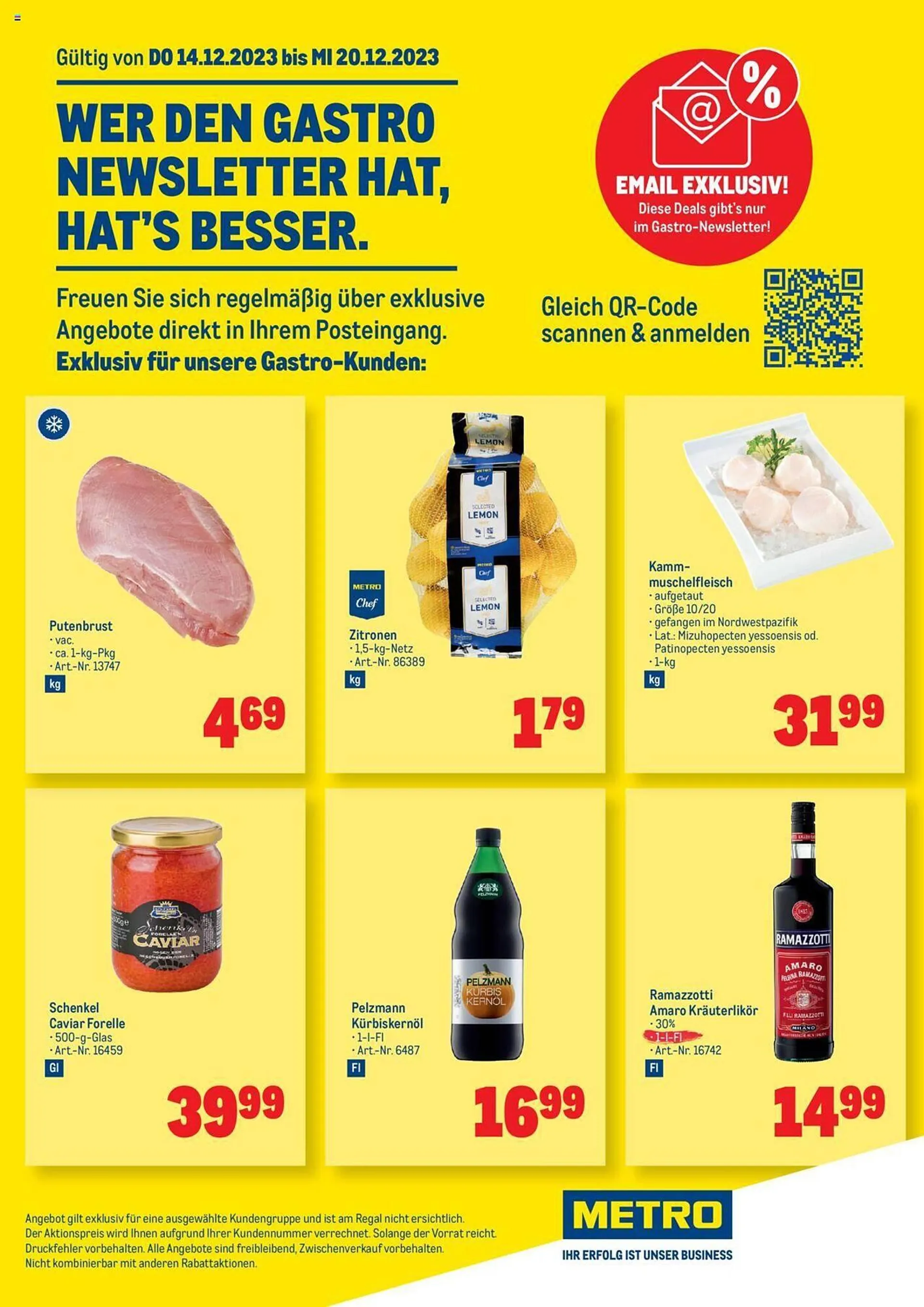 Metro Flugblatt von 14. Dezember bis 20. Dezember 2023 - Flugblätt seite  1