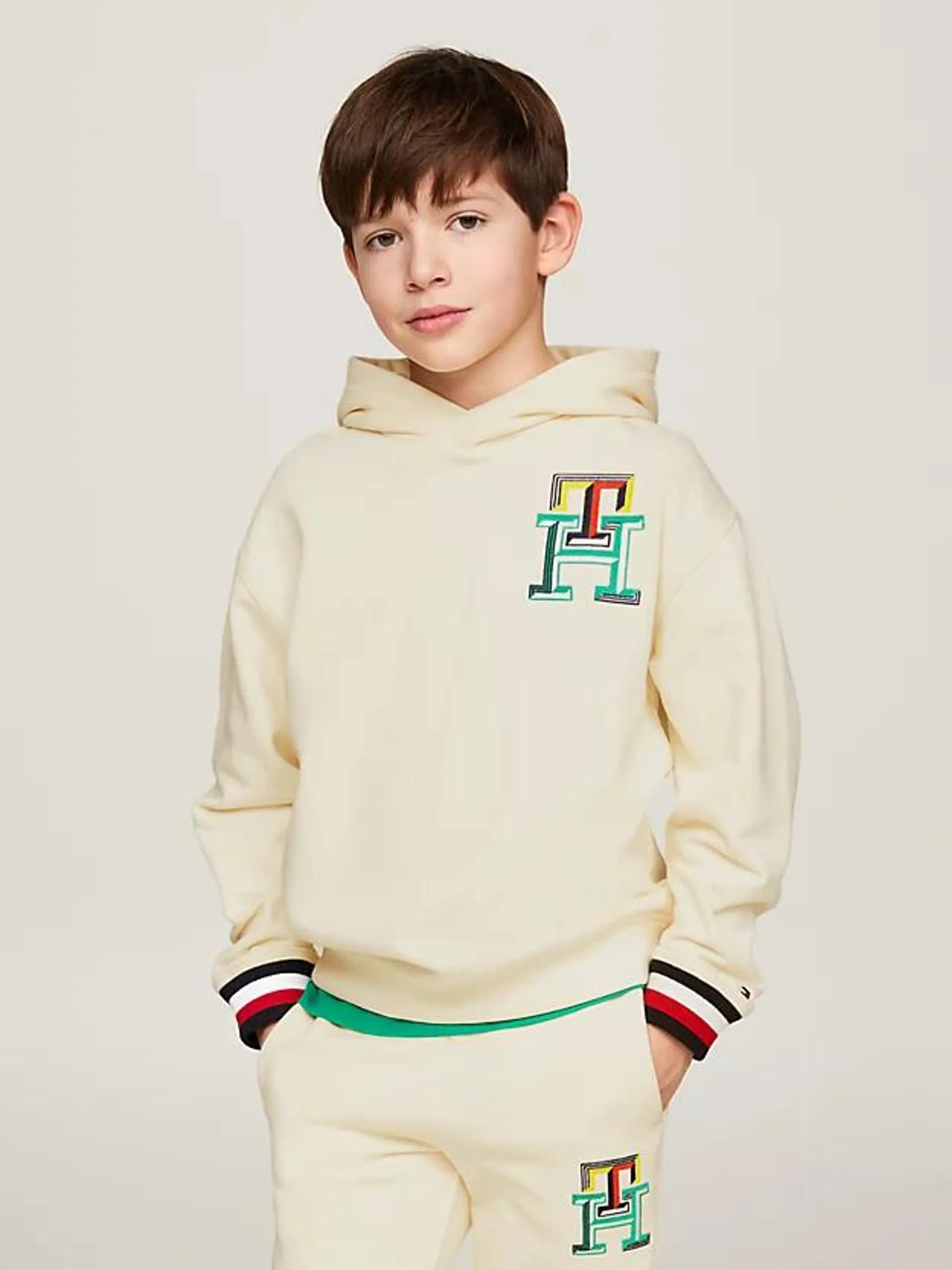 TH Monogram Hoodie mit Tommy-Bündchen