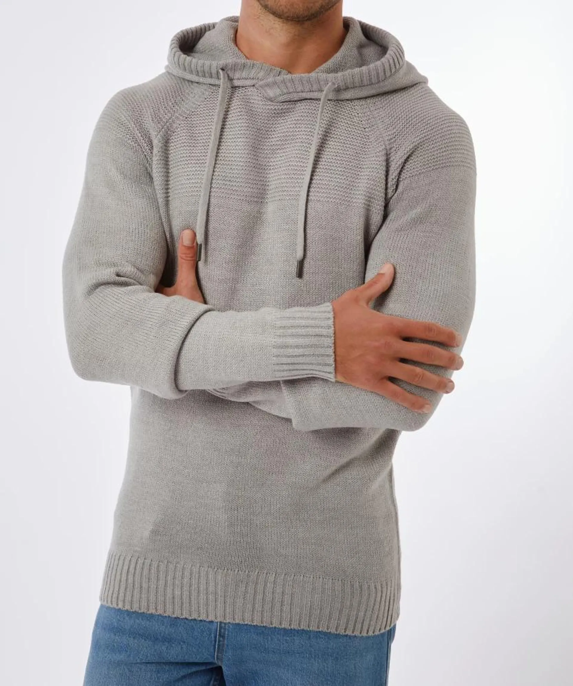 Grauer Strickpullover