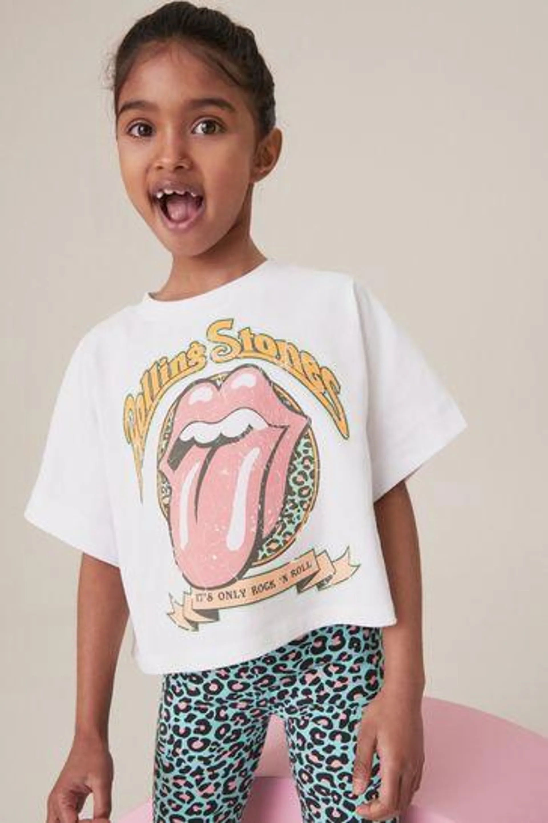 - Rolling Stones Boxy T-Shirt And Cycle Short Set (3–16 Jahre)