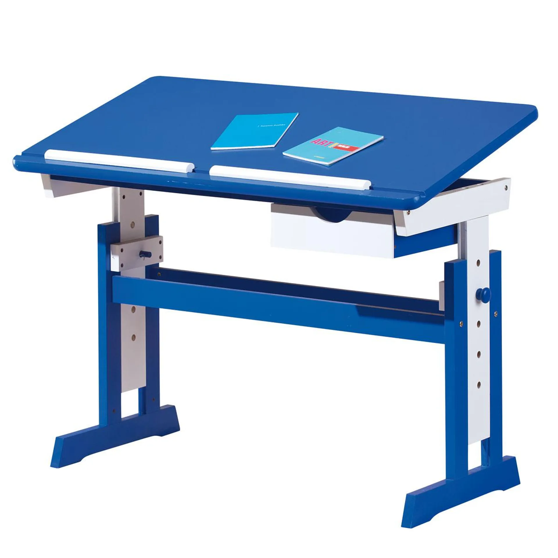 Inter Link Schreibtisch Paco mit Schublade blau weiß 109 x 89 x 55,5 cm