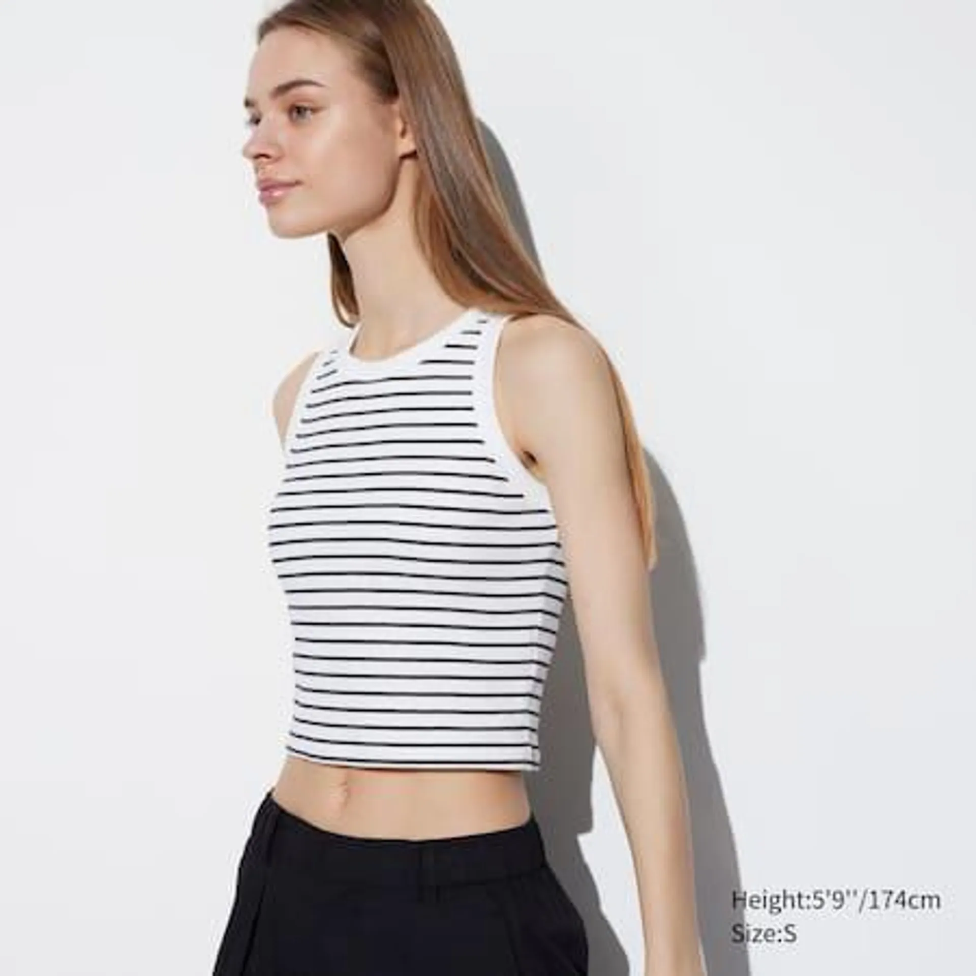 Ribbed Cropped Fit Sleeveless Bra Top