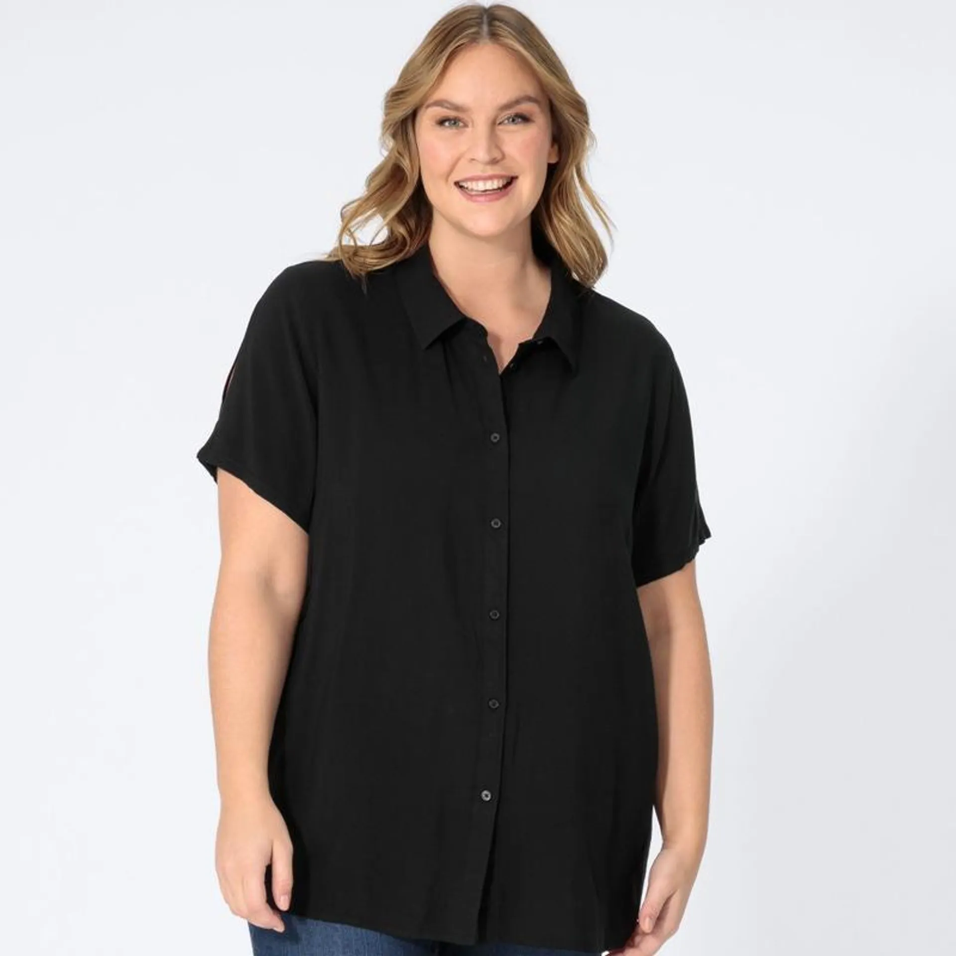 Damen-Bluse mit Cut-Out-Effekten, große Größen