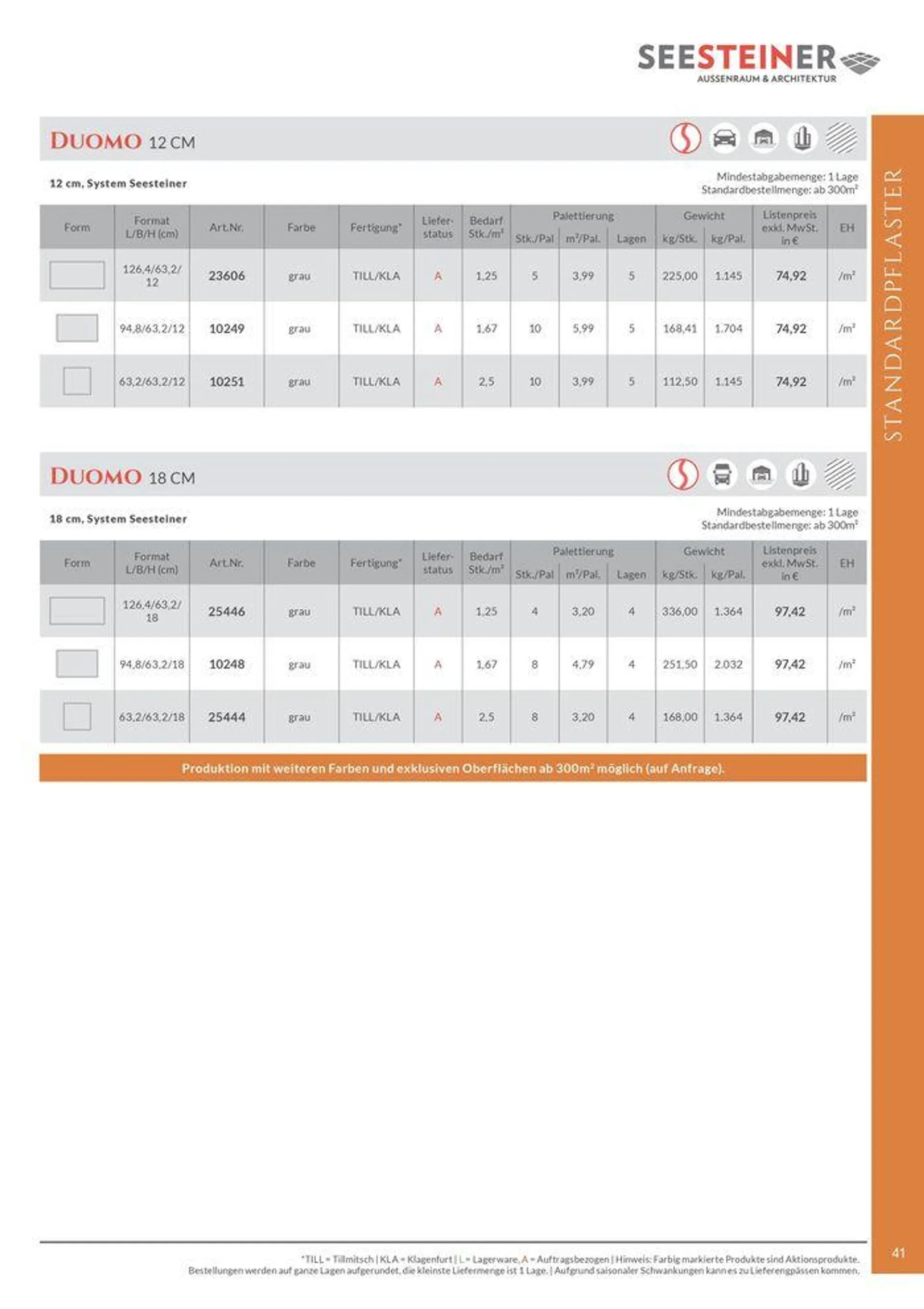 Preis Liste 2024 von 31. Mai bis 31. Dezember 2024 - Flugblätt seite  43