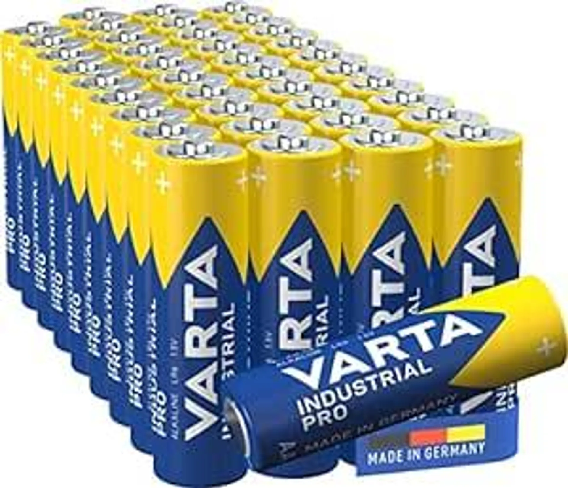 VARTA Batterien AA, Industrial Pro, Alkaline Batterie, 1,5V, Vorratspack in umweltschonender Verpackung, Made in Germany [Exklusiv bei Amazon] 40 Stück( 1er Pack)