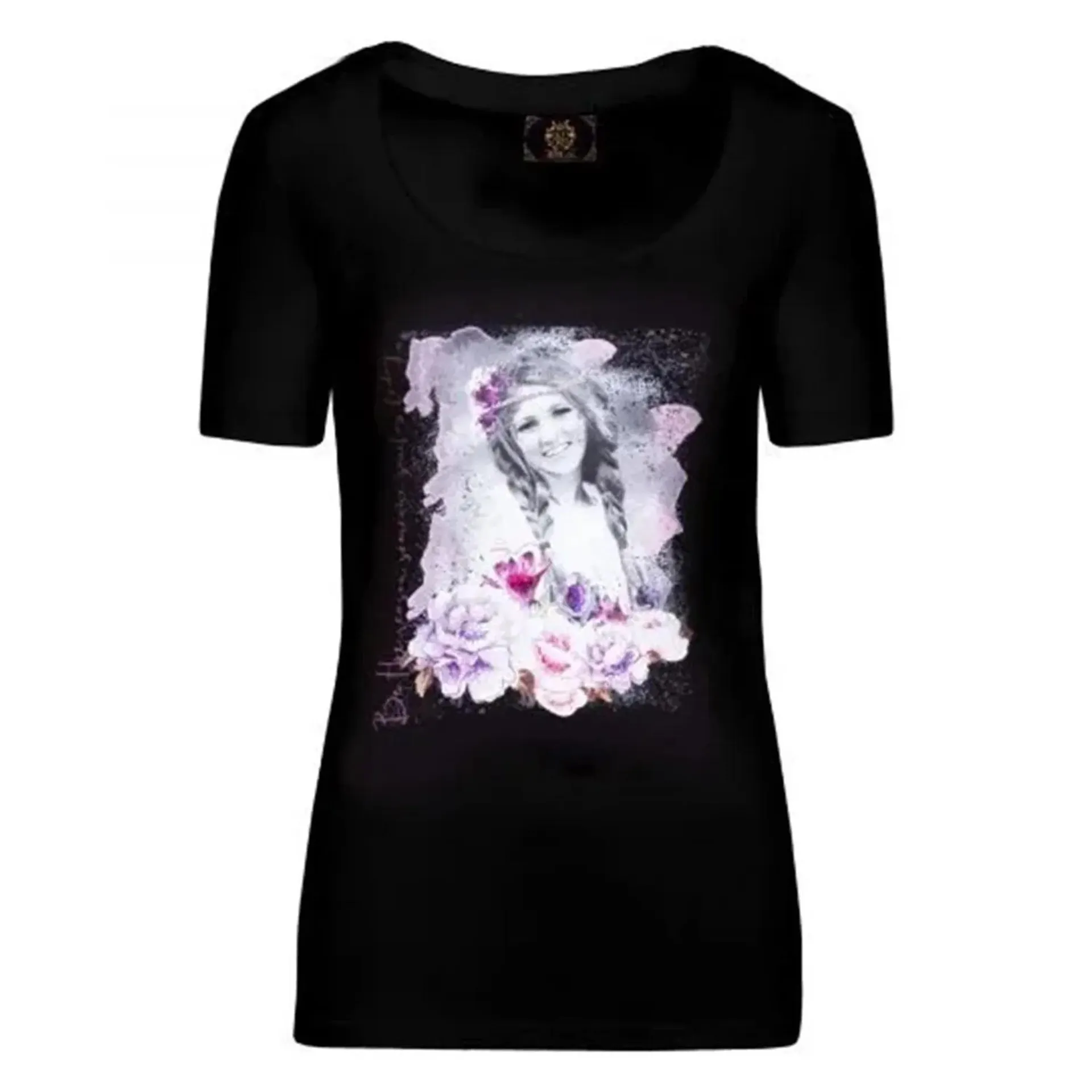 Damen T-Shirt “Melissa”, Schwarz mit Foto