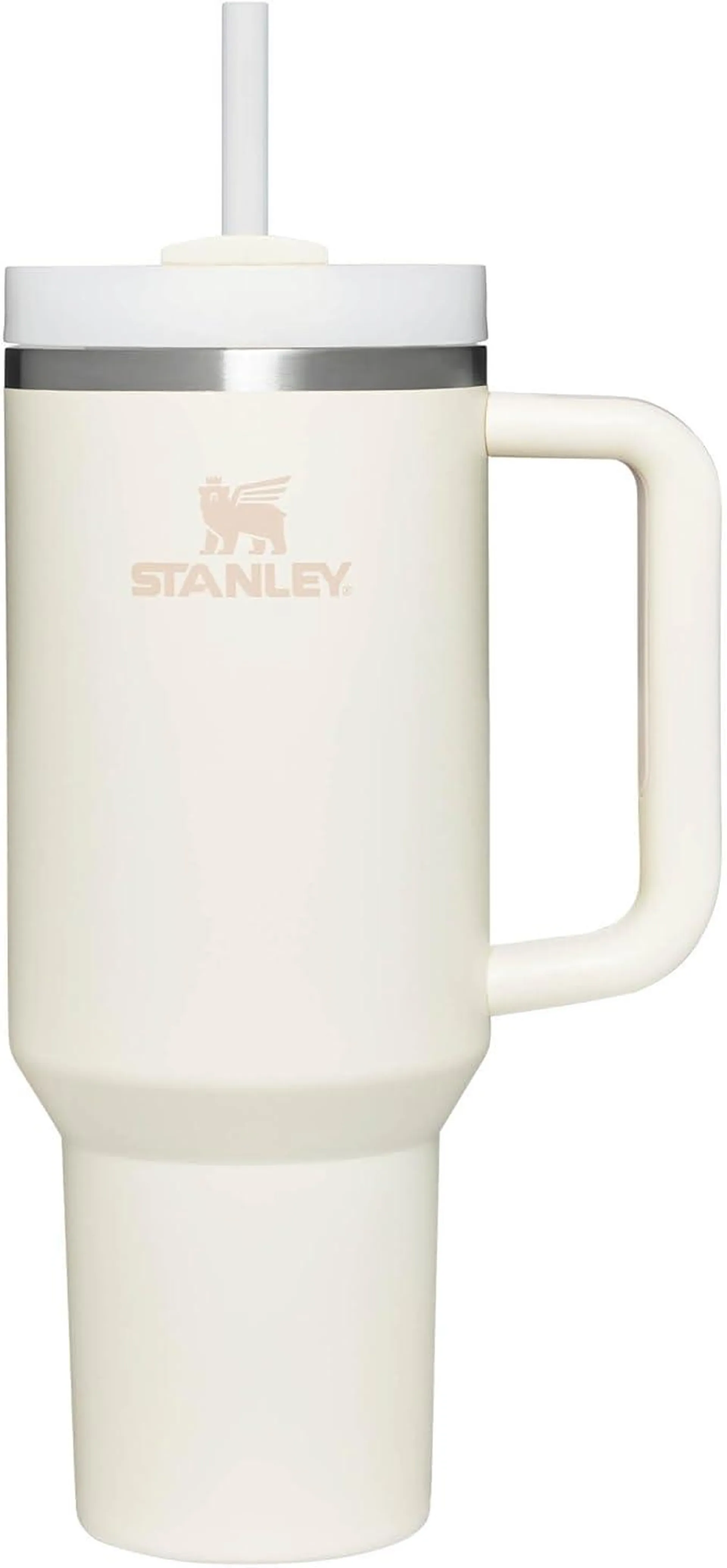 Stanley Quencher H2.0 FlowState Trinkflasche mit Strohhalm 1.2L - Thermobecher Kühlt 11 Stunden - 48 Stunden Eisgekühlt - Spülmaschinenfest - Thermosflasche BPA Frei - Kaffeebecher To Go - Cream