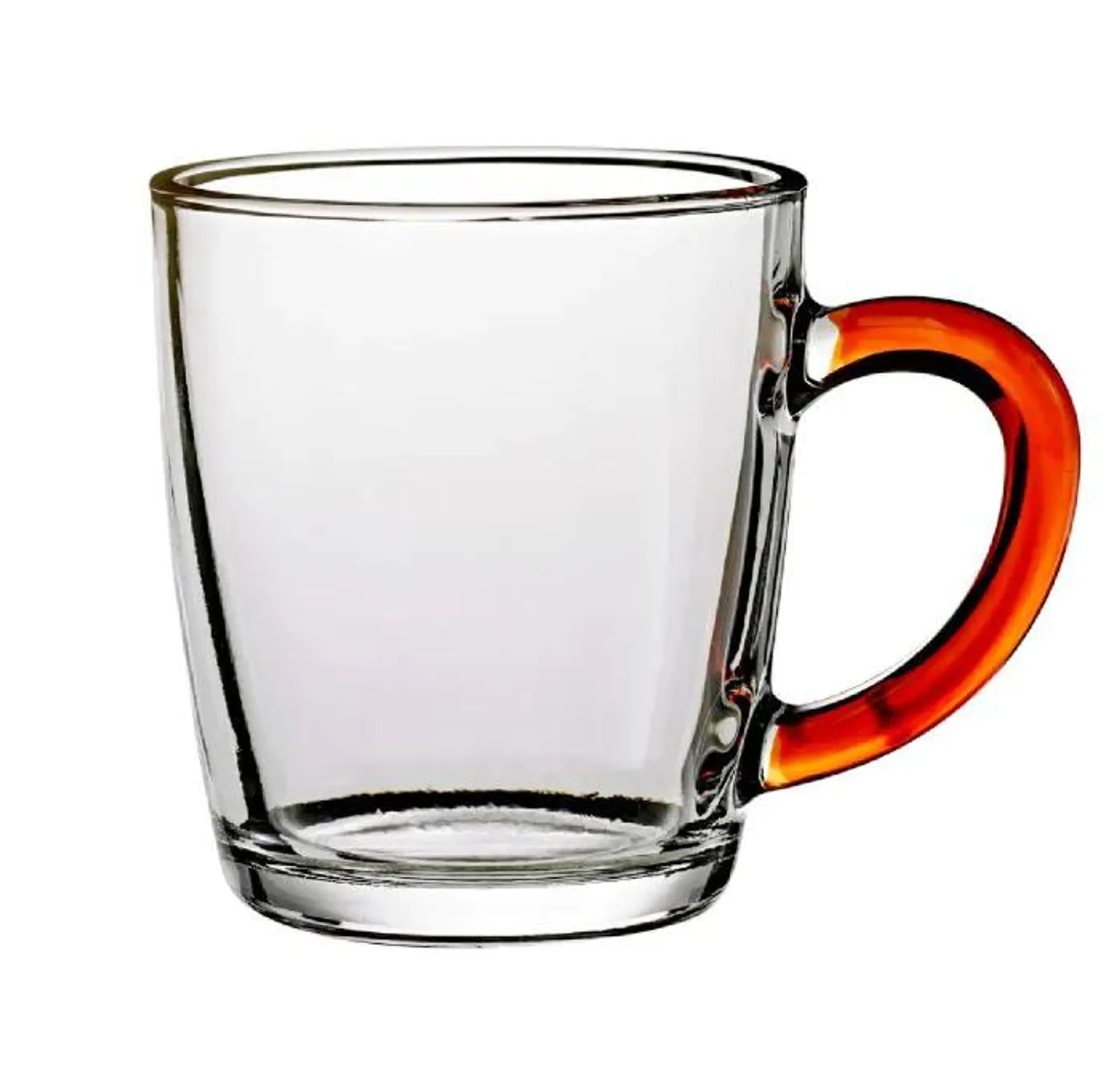 Teeglas mit Farbhenkel, orange, 340 ml