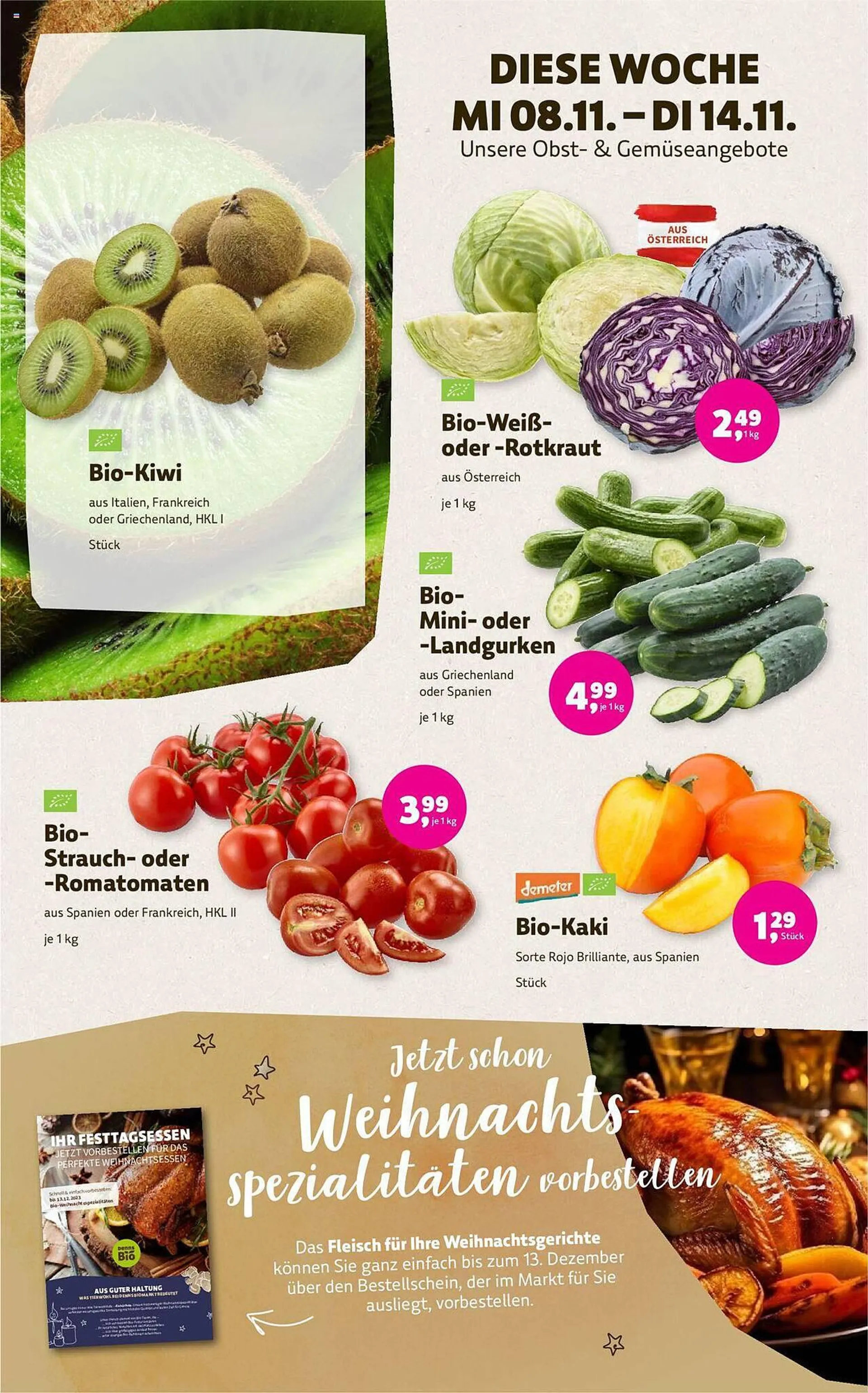 Denn's Biomarkt Flugblatt von 8. November bis 21. November 2023 - Flugblätt seite  4