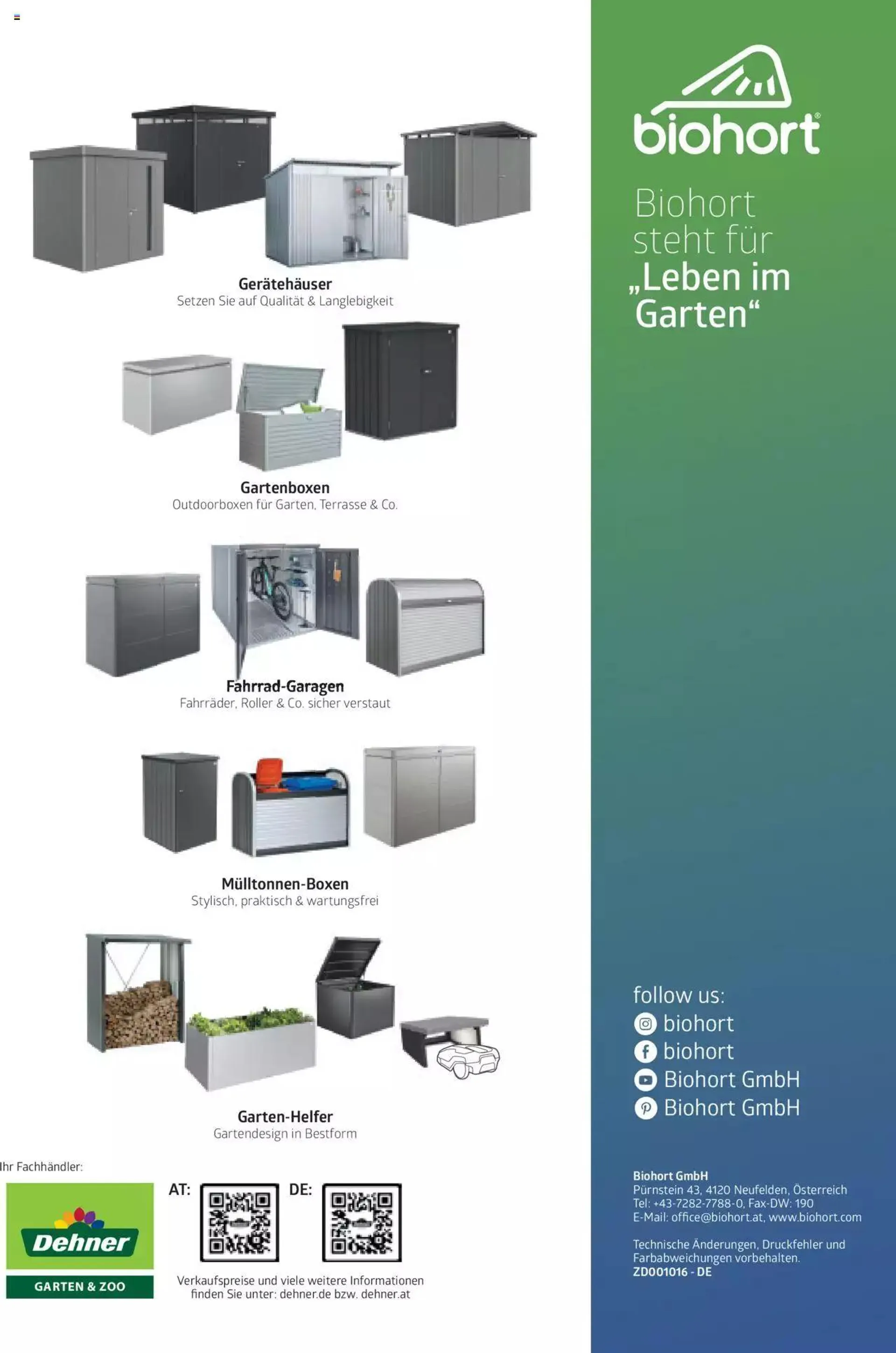 Dehner - Biohort Katalog Metall für Garten & Terrasse - 87