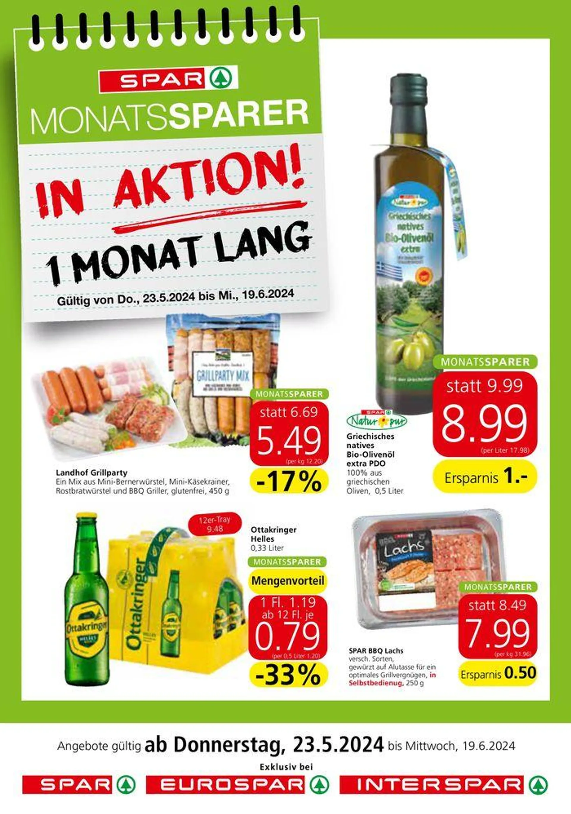 Spar flugblatt von 22. Mai bis 5. Juni 2024 - Flugblätt seite  1