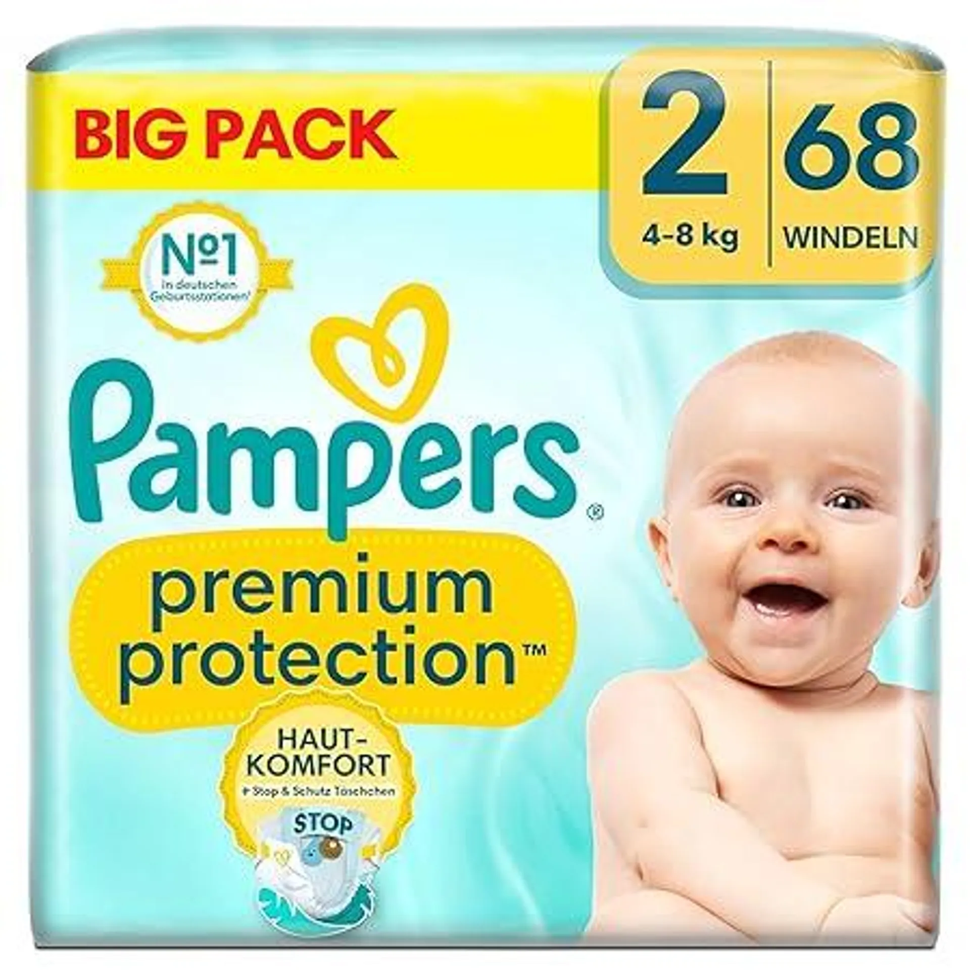 Pampers Premium Protection New Baby Gr.2 Mini 4-8kg Big Pack 68 item