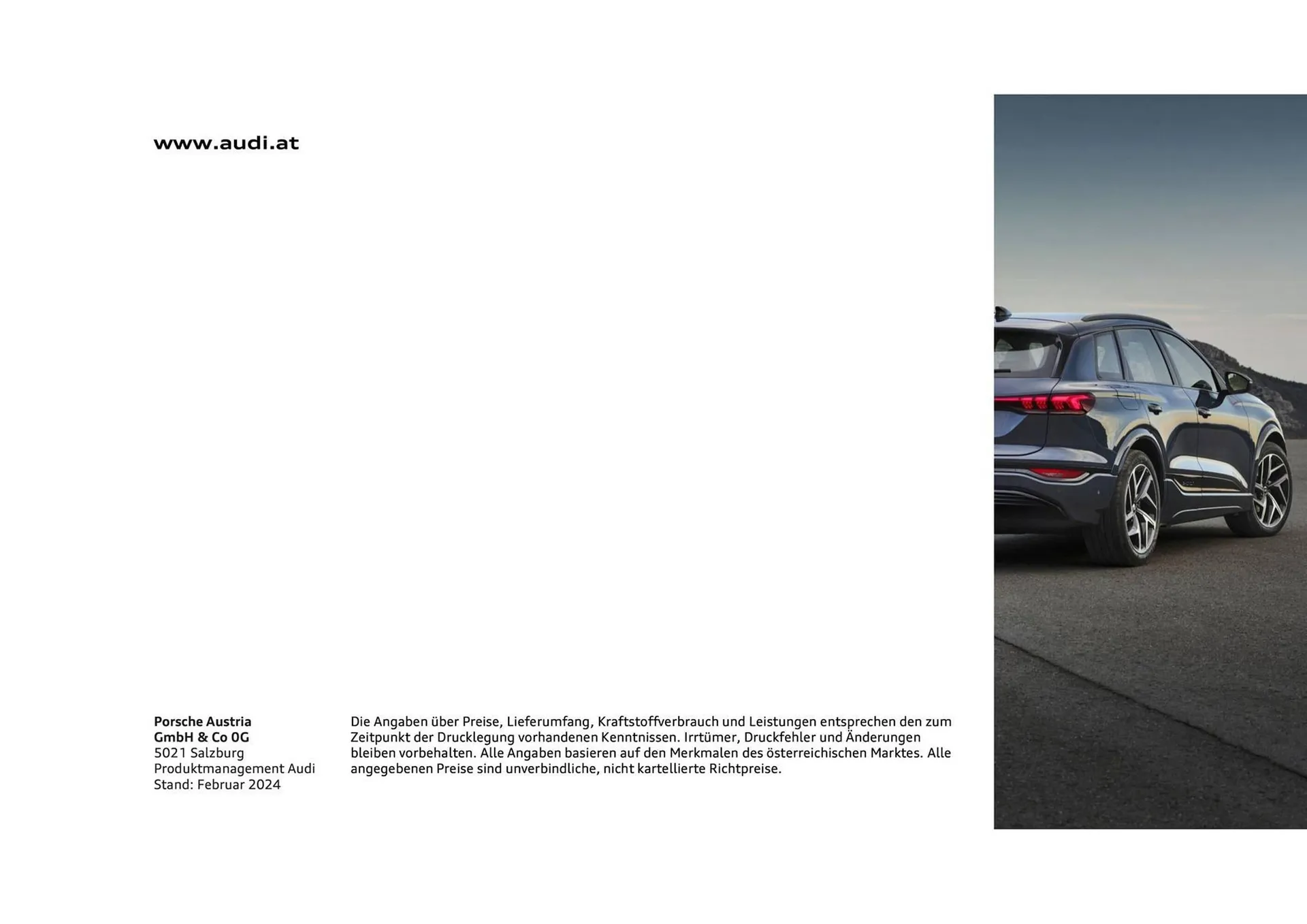 Audi Q6 e-tron Flugblatt von 1. Februar bis 1. Februar 2025 - Flugblätt seite  24