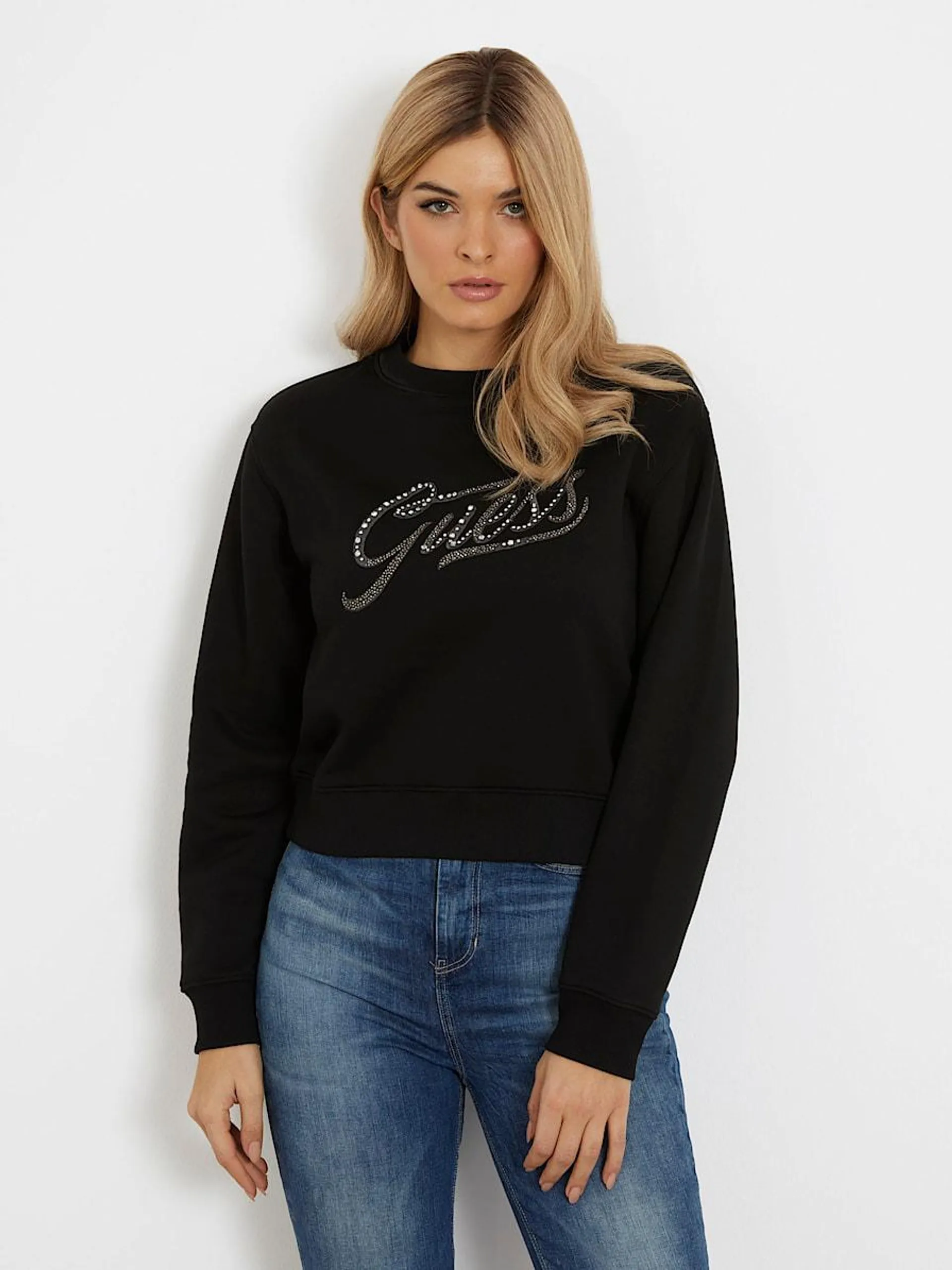 Sweatshirt frontlogo strass