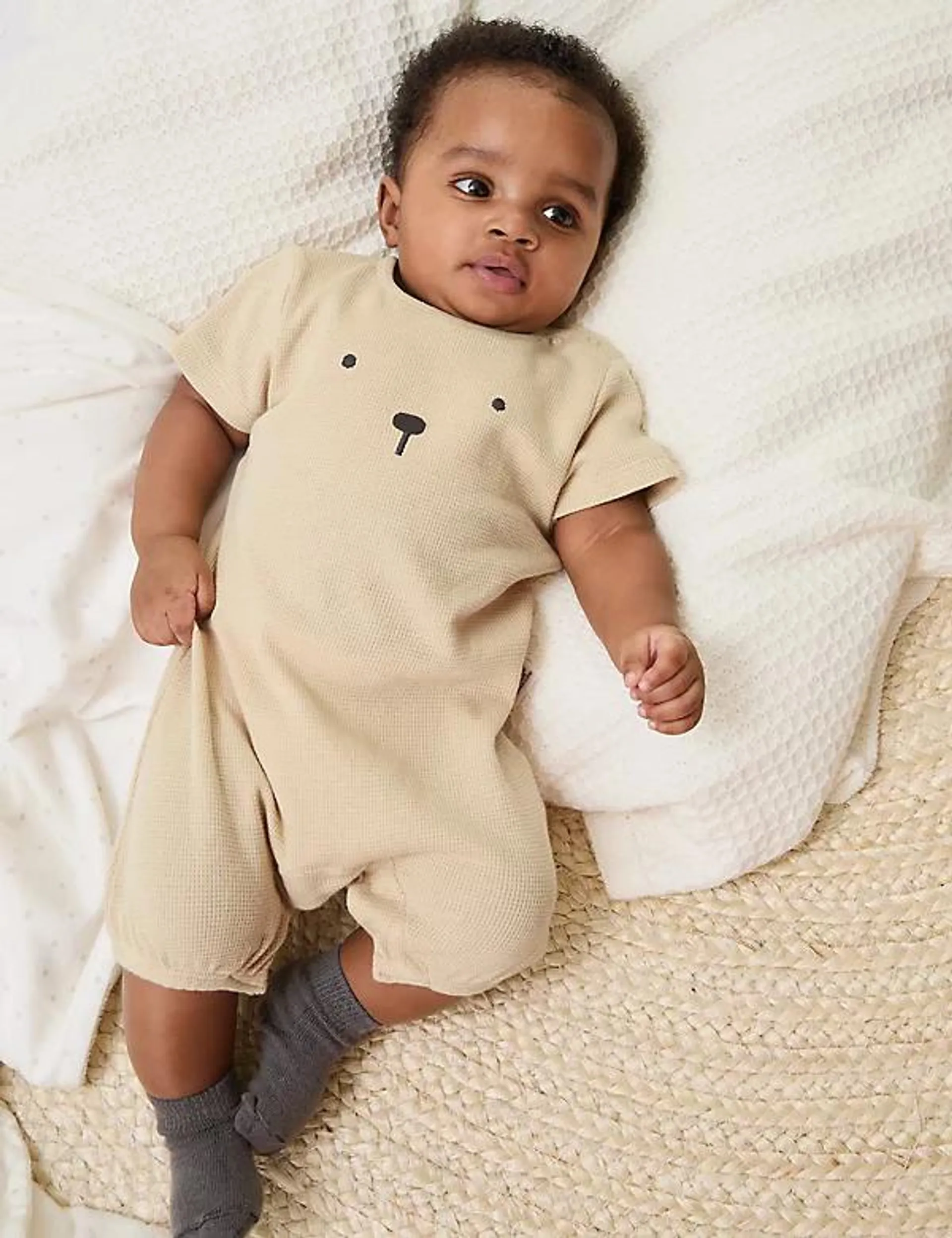 2pc Pure Cotton Bear Romper (7lbs-1 Yrs)