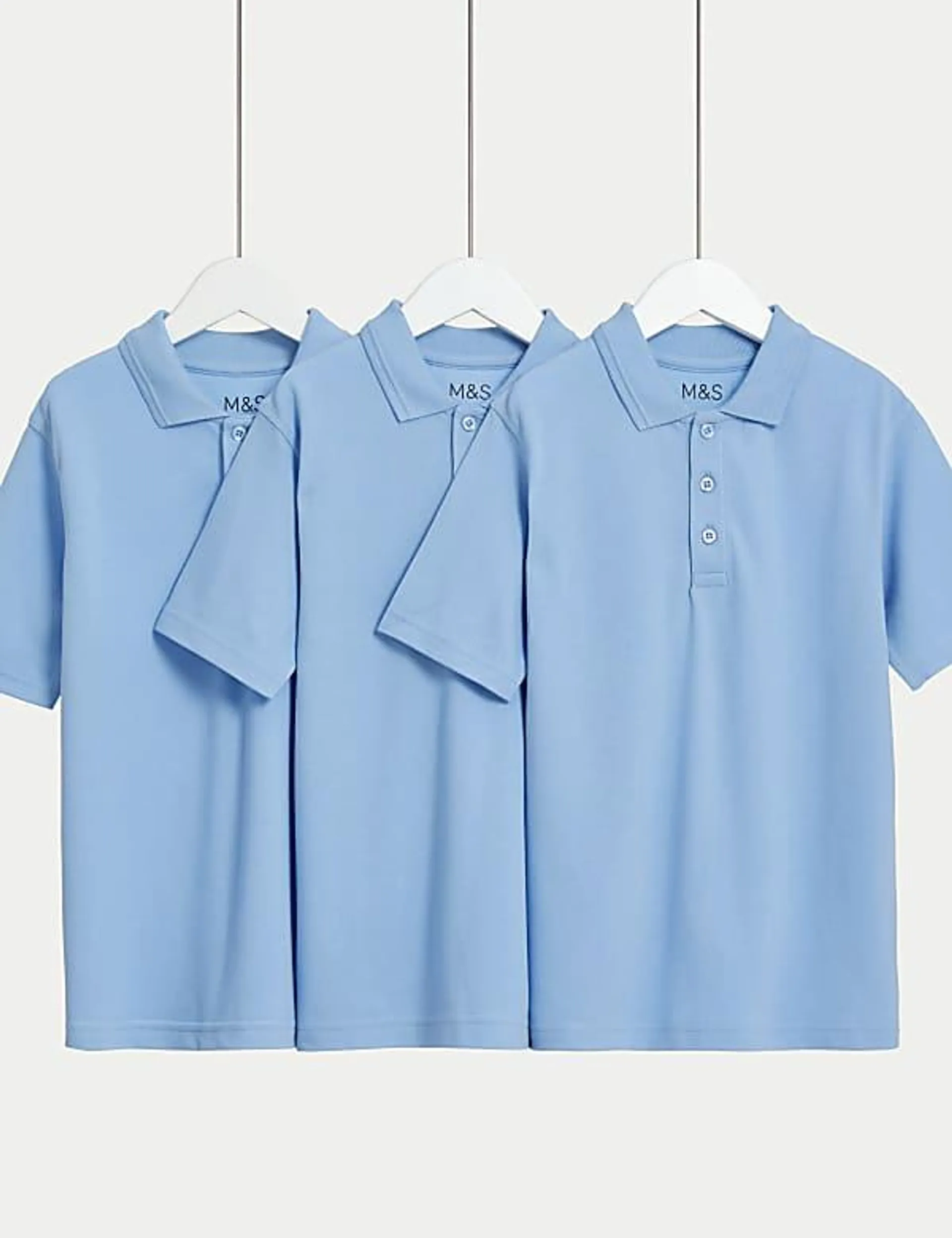 3er-Pack fleckenabweisende Unisex-Poloshirts für die Schule (2–18 J.)