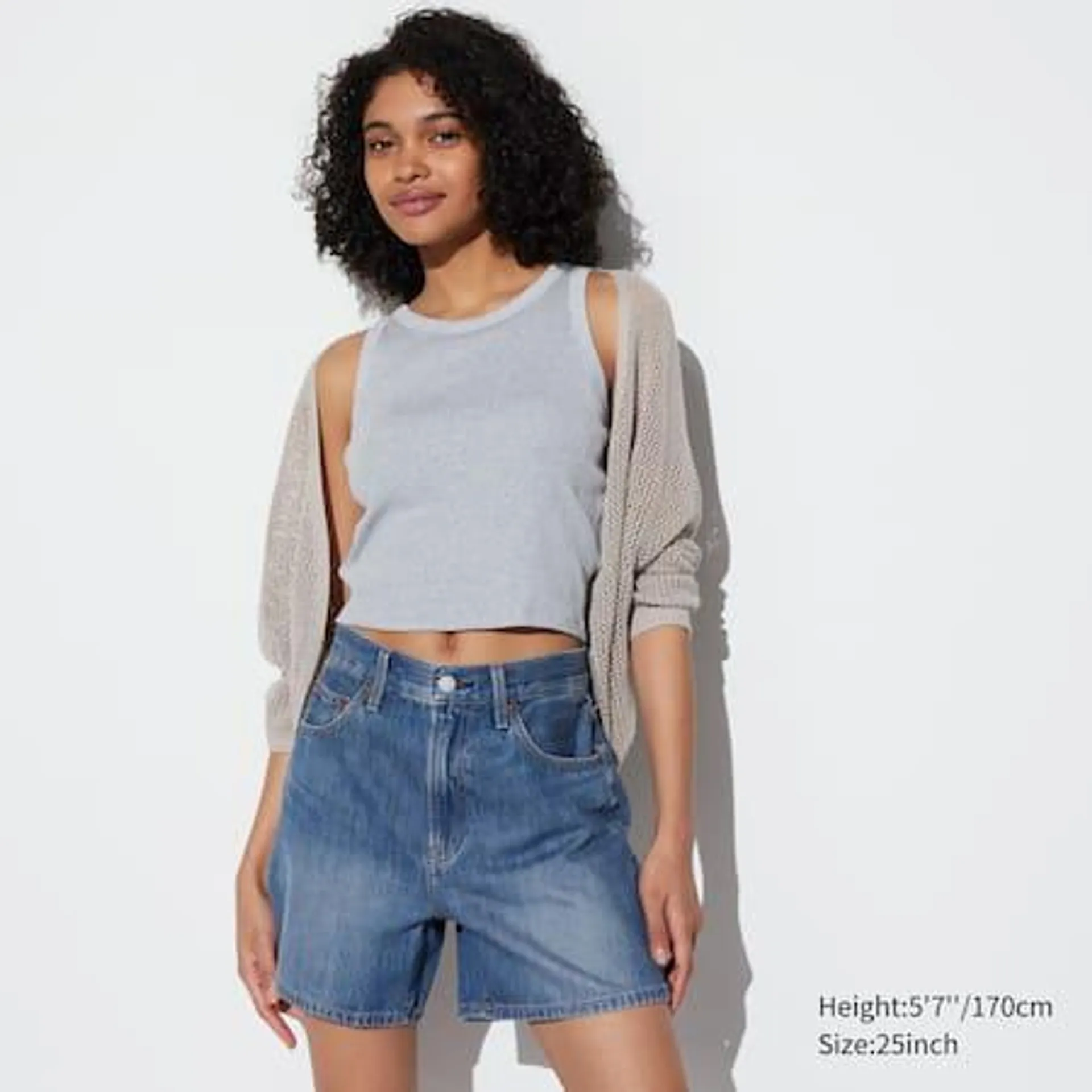 High Rise Baggy Denim Shorts