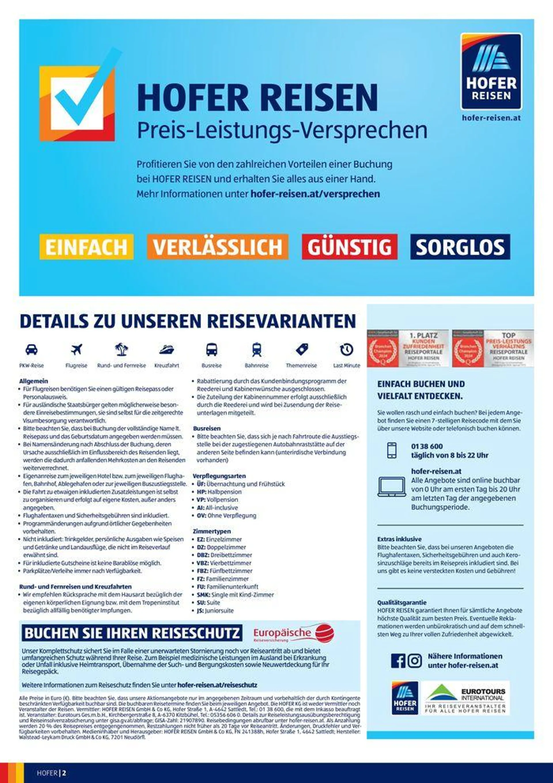 Blättern Sie online im HOFER REISEN Katalog von 1. August bis 15. August 2024 - Flugblätt seite  2
