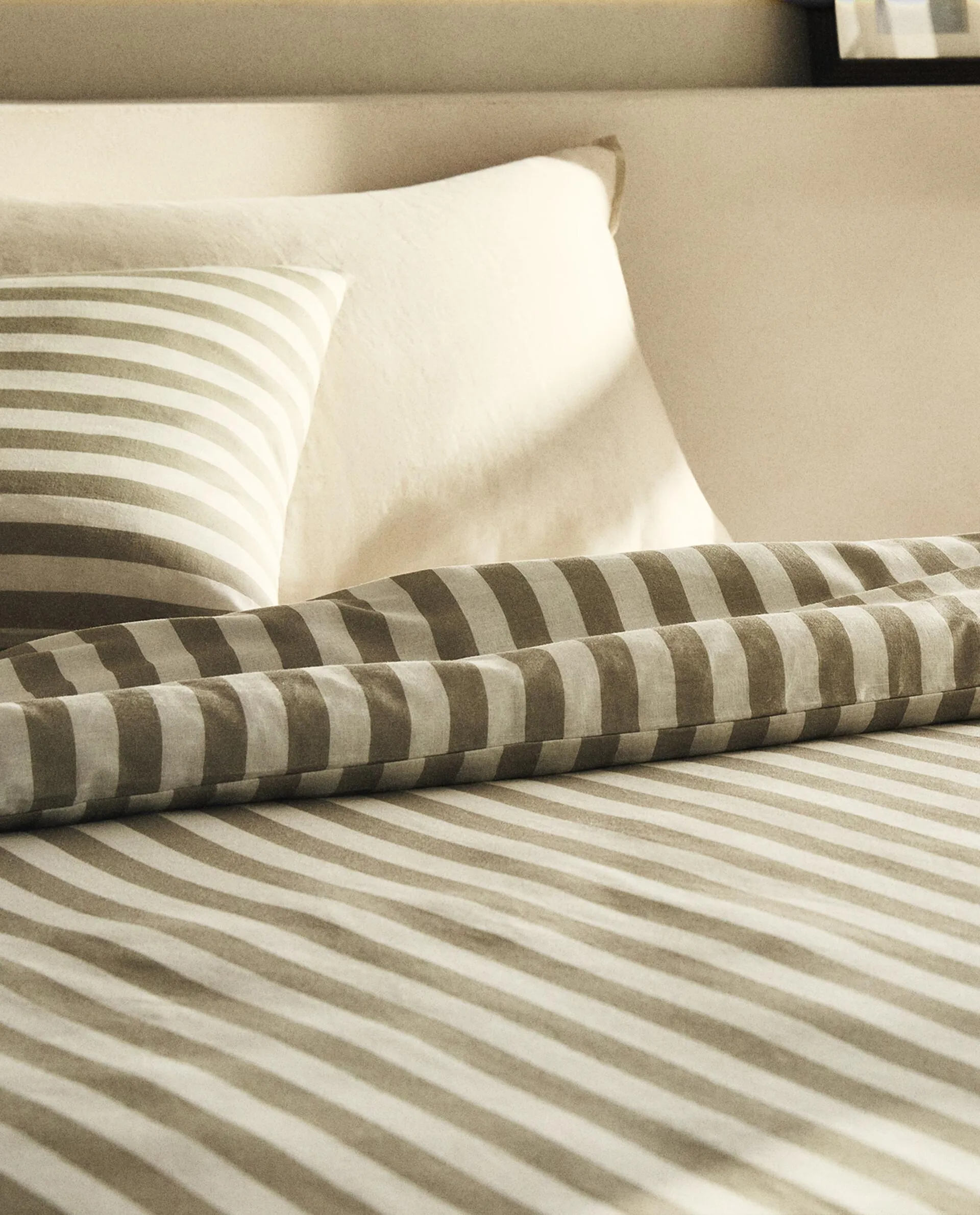 STRIPED COTTON LINEN DUVET COVER