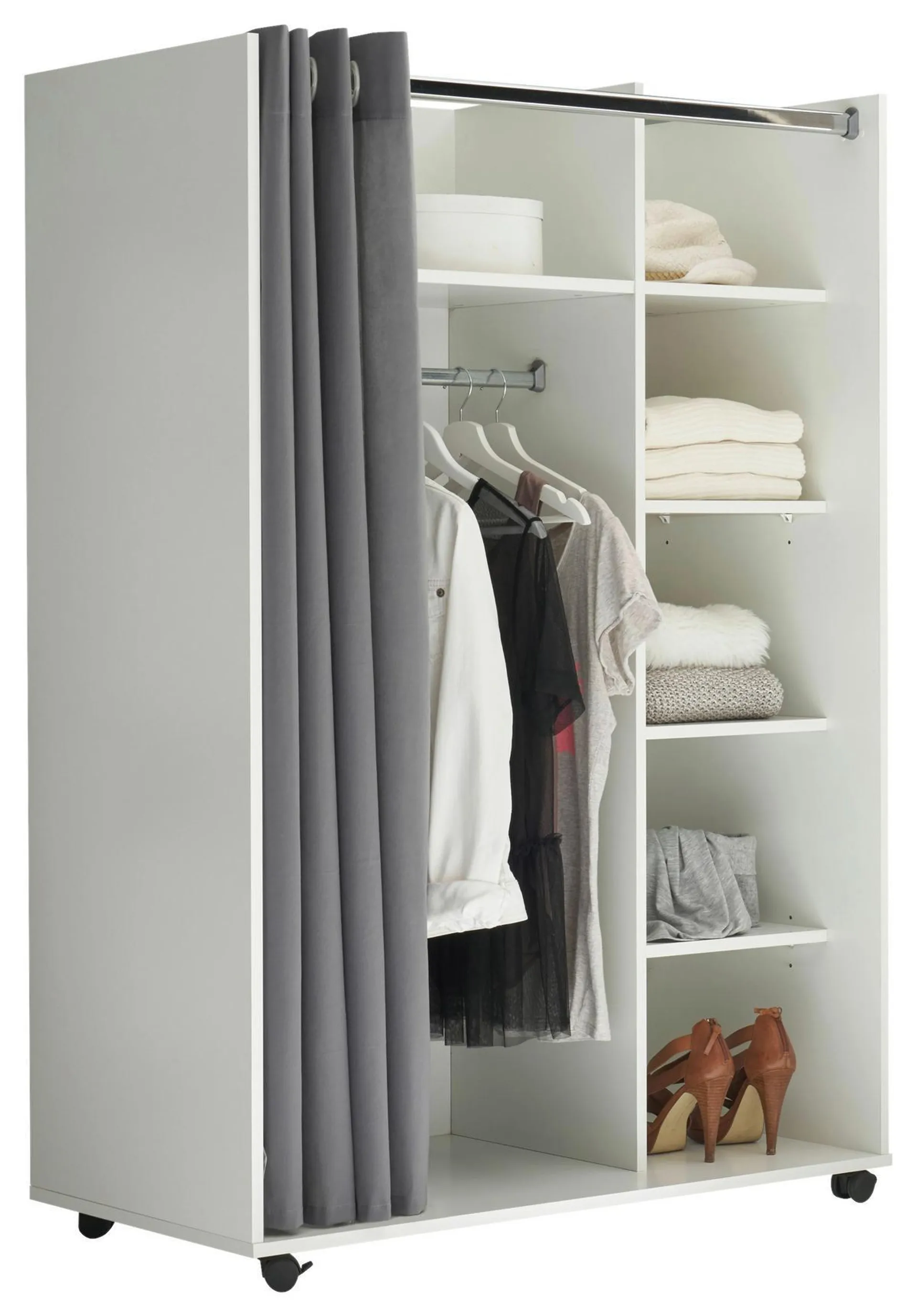 MID.YOU Offener Kleiderschrank Jenke Weiß/Grau