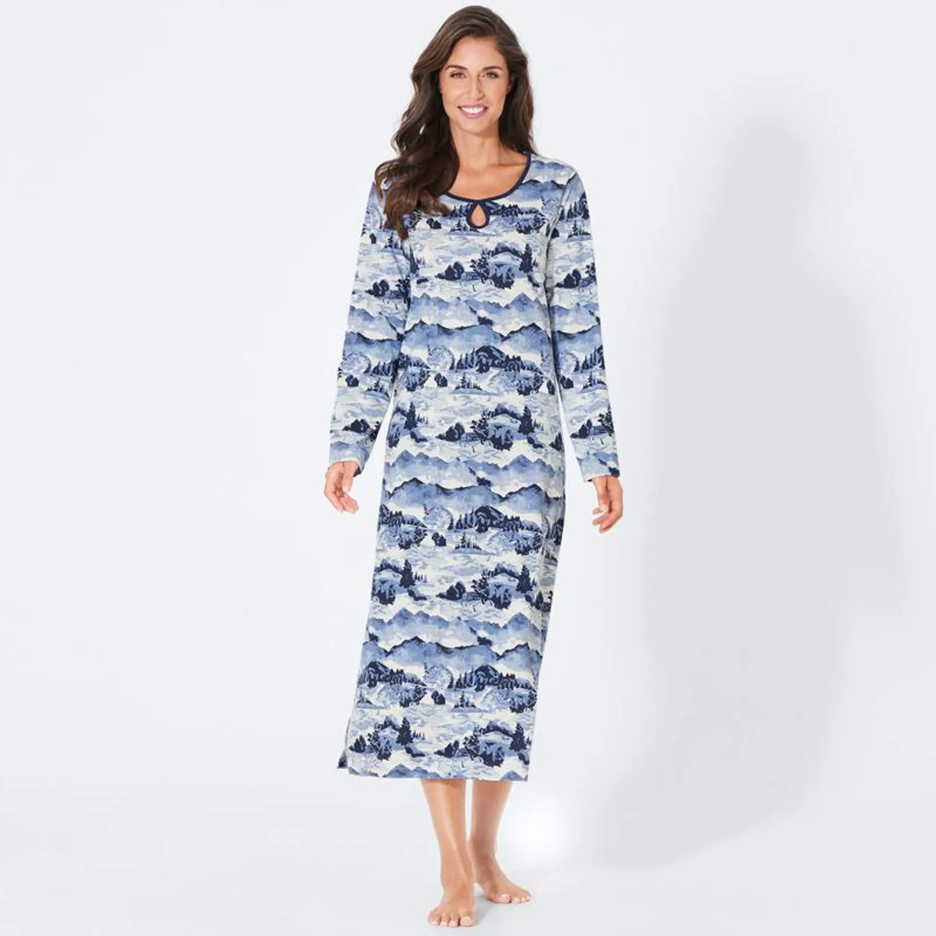 Damen-Nachthemd mit Winter-Muster