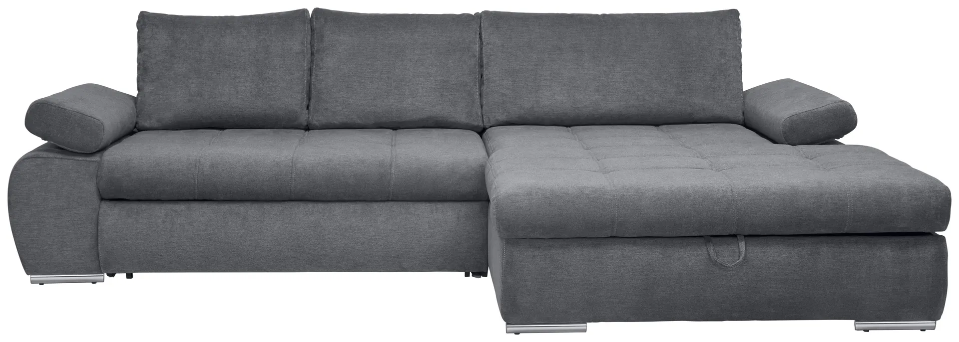 Carryhome ECKSOFA in Flachgewebe Grau