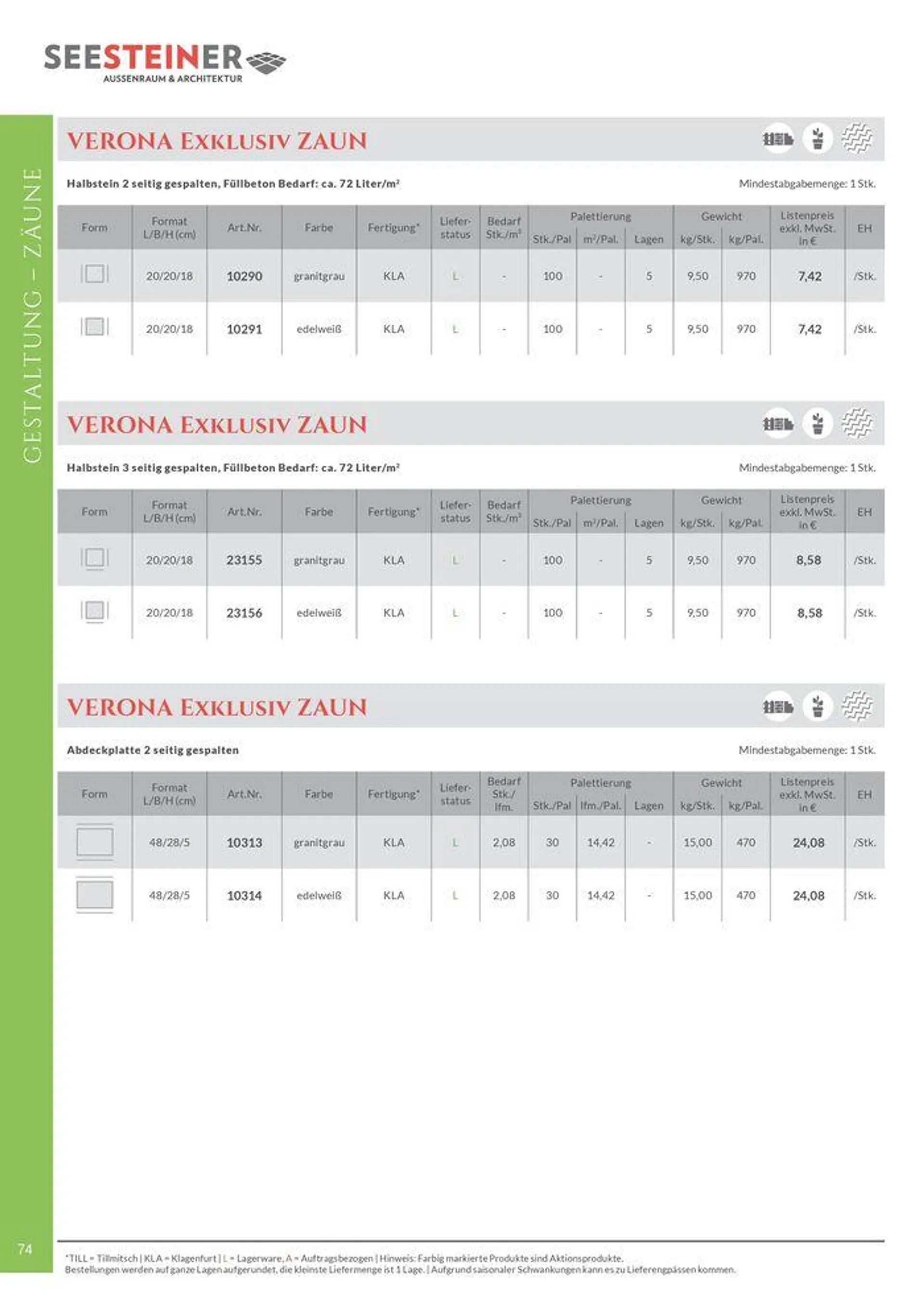 Preis Liste 2024 von 31. Mai bis 31. Dezember 2024 - Flugblätt seite  76