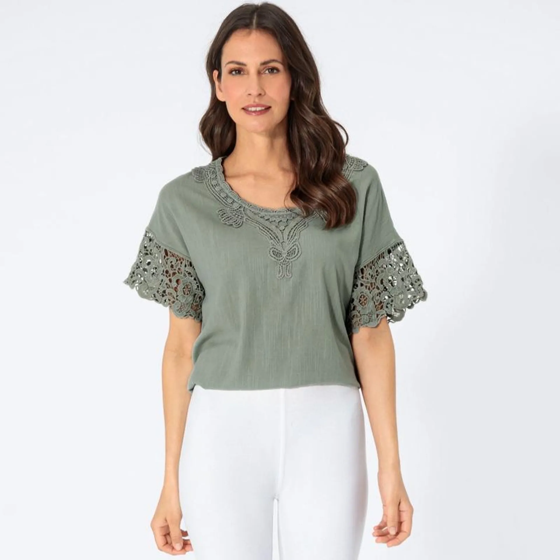 Damen-Bluse mit Spitzen-Details