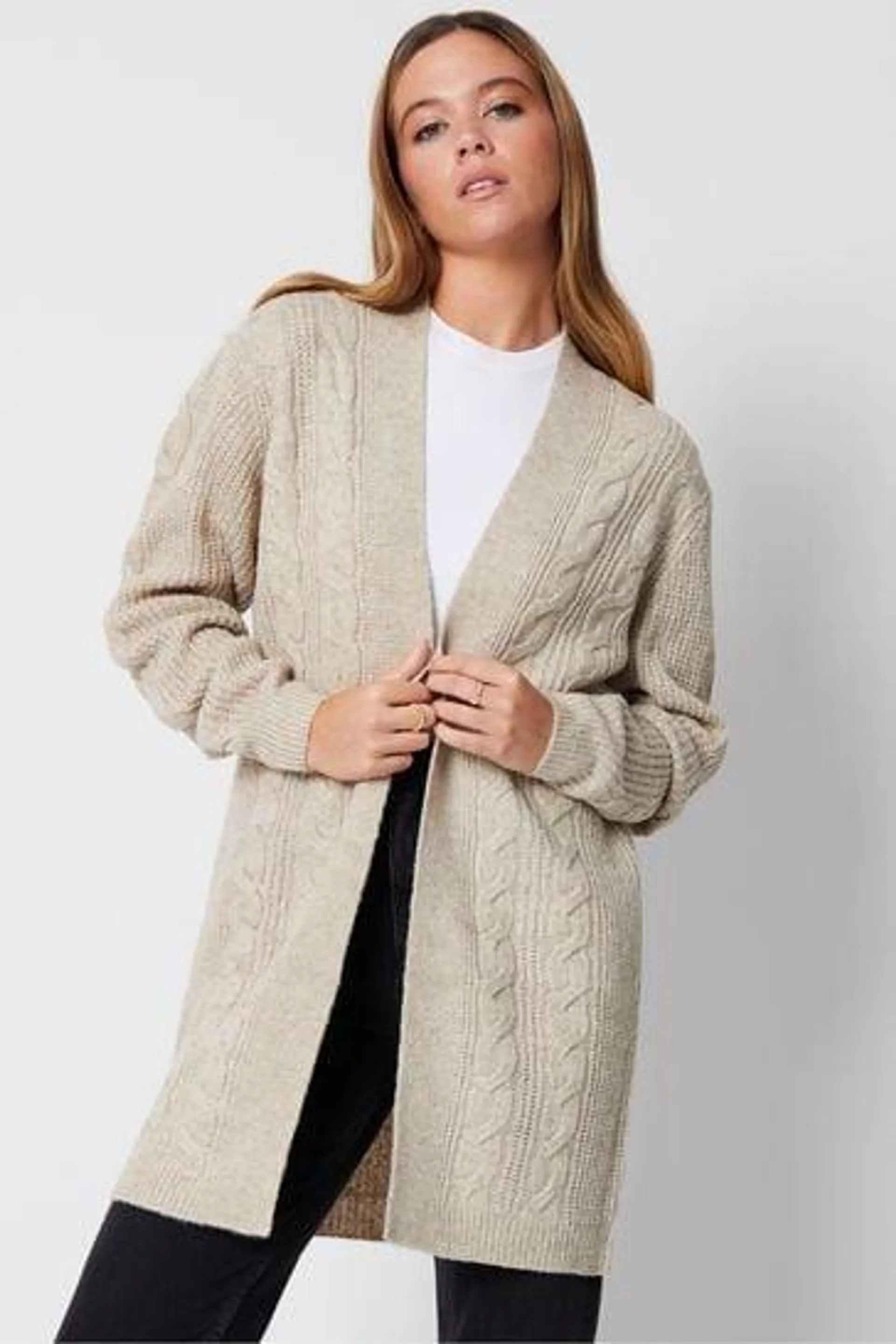 Threadbare Strickjacke mit Zopfmuster