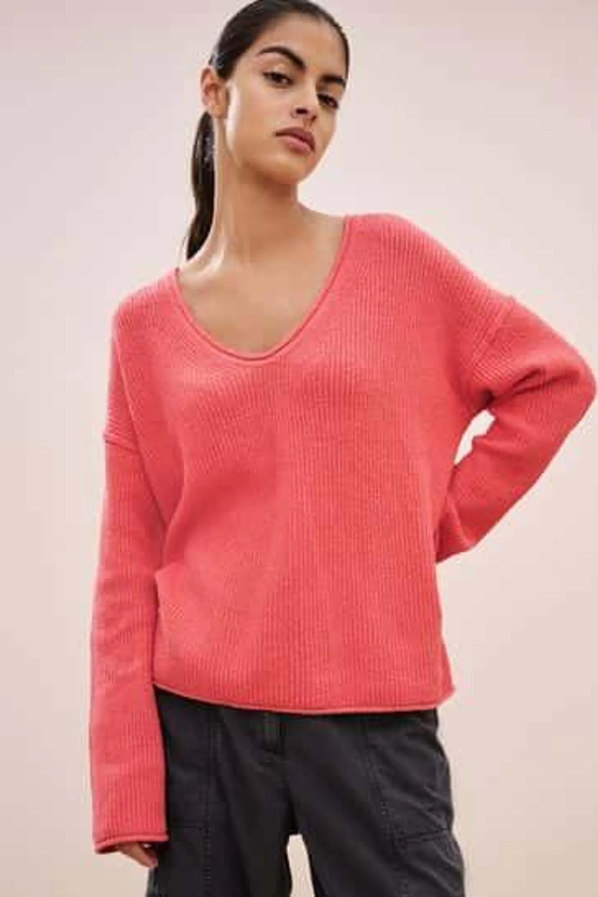 Strickpullover mit V-Ausschnitt