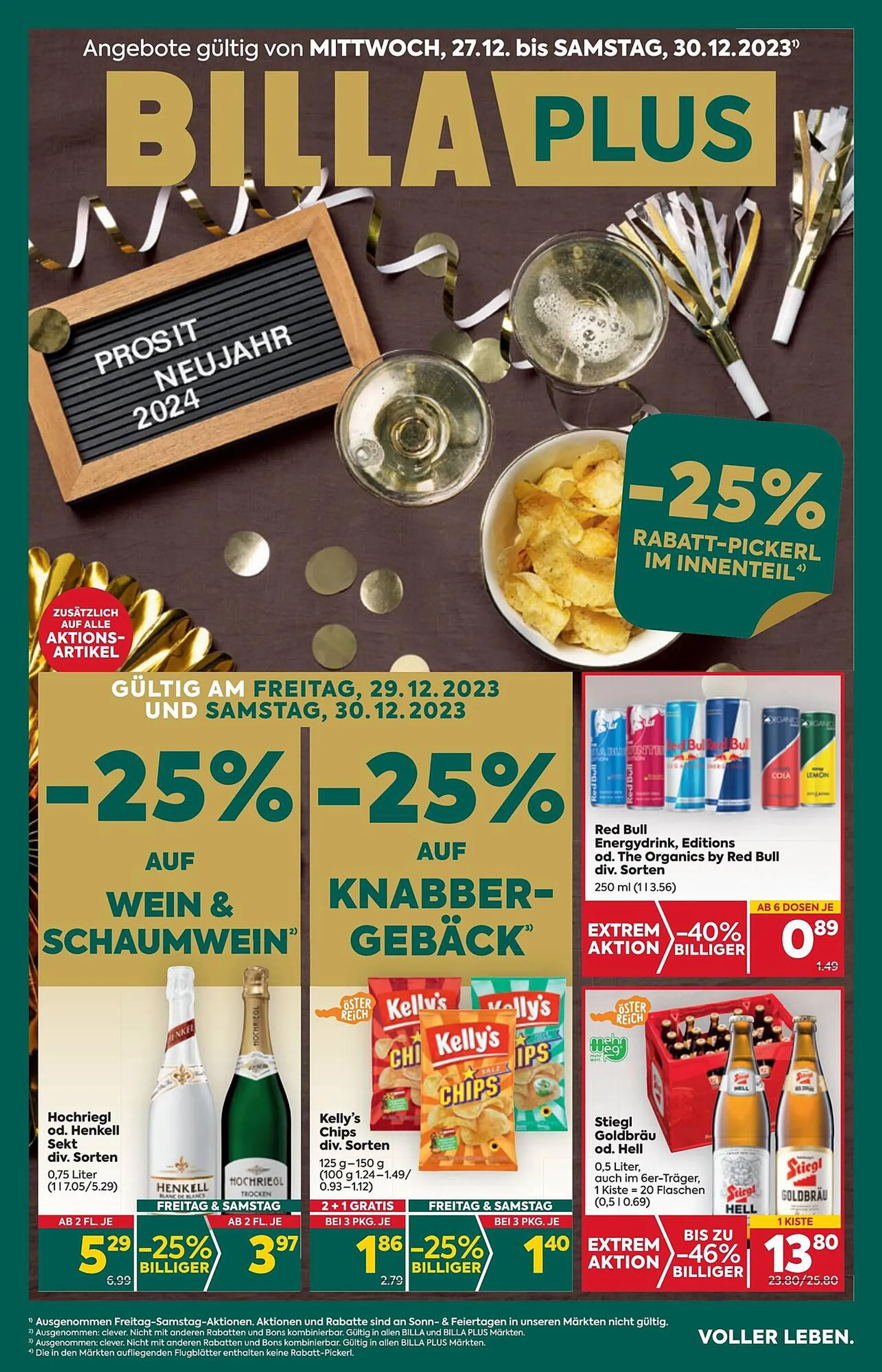 Billa Flugblatt von 26. Dezember bis 30. Dezember 2023 - Flugblätt seite  1