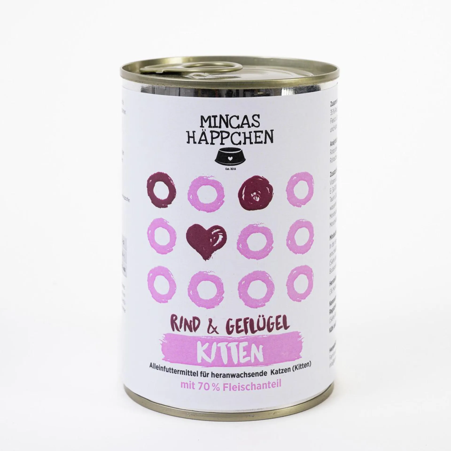 Sparpaket 24 x 400 g Mincas Häppchen Kitten Rind & Geflügel Katzen Nassfutter