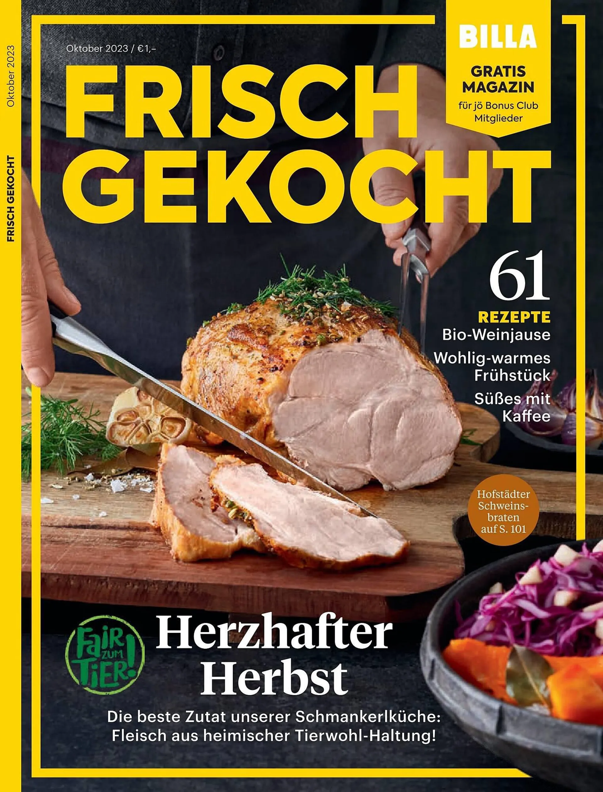 Billa Flugblatt von 1. Oktober bis 31. Oktober 2023 - Flugblätt seite  1
