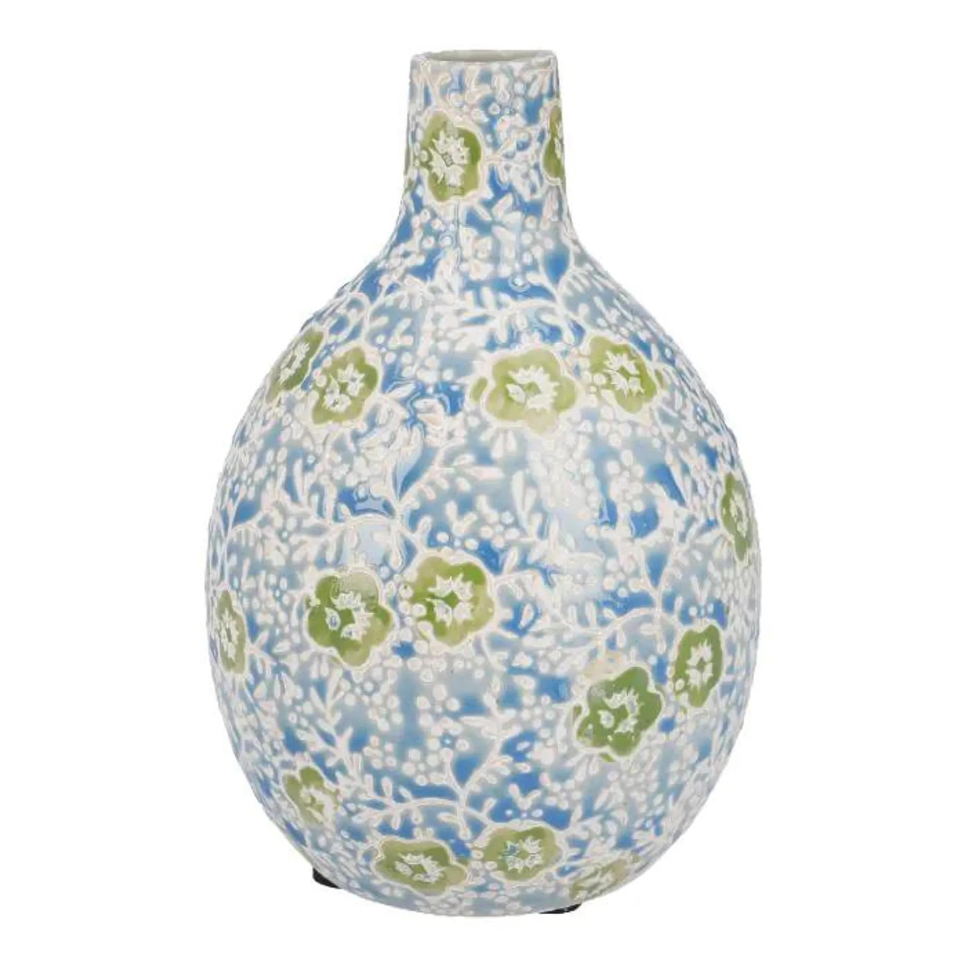 Vase Blümchen, blau, 15 cm