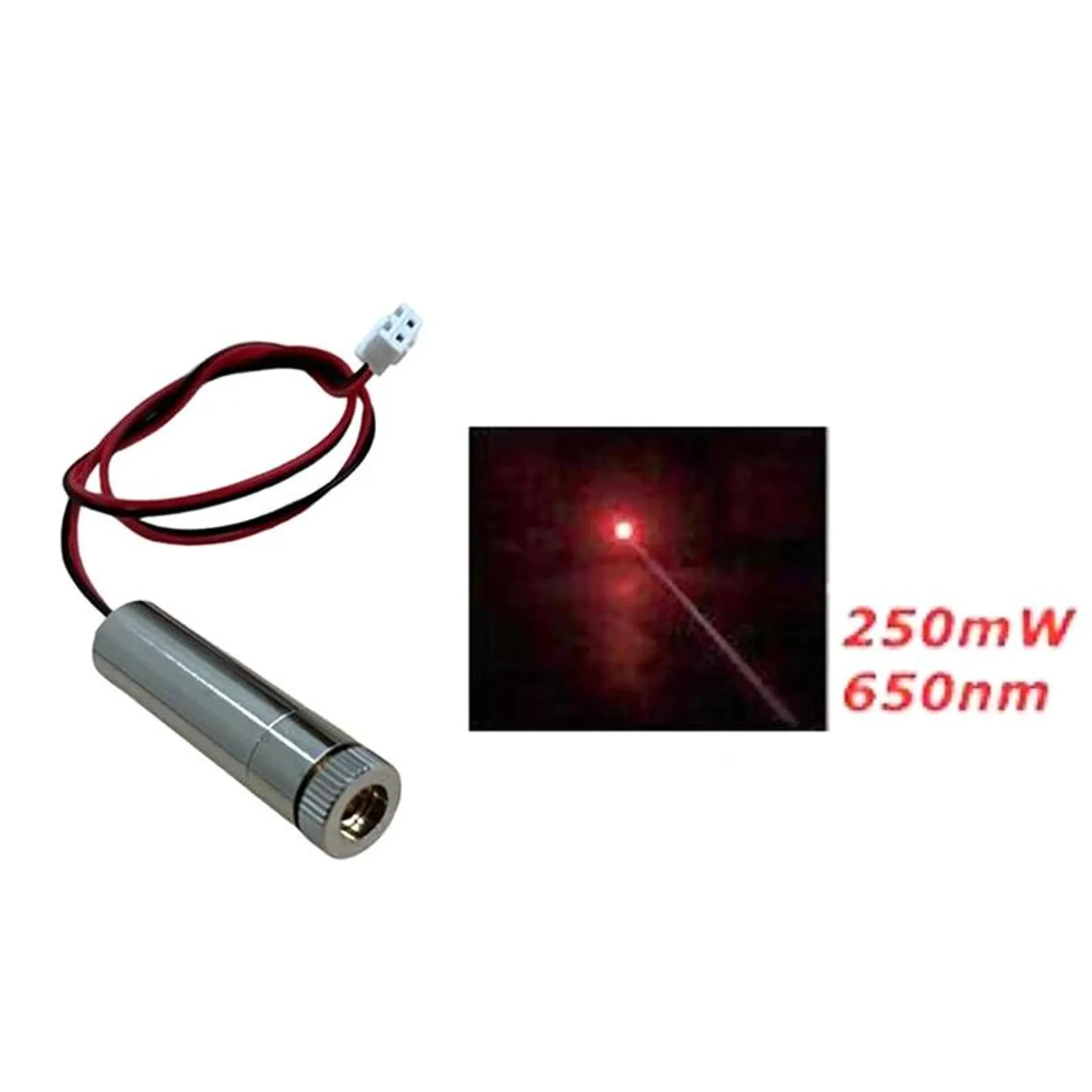 Módulo de punto láser rojo, máquina de grabado DIY, cabezal láser, Enfoque, alta potencia, 250mW, 650nm