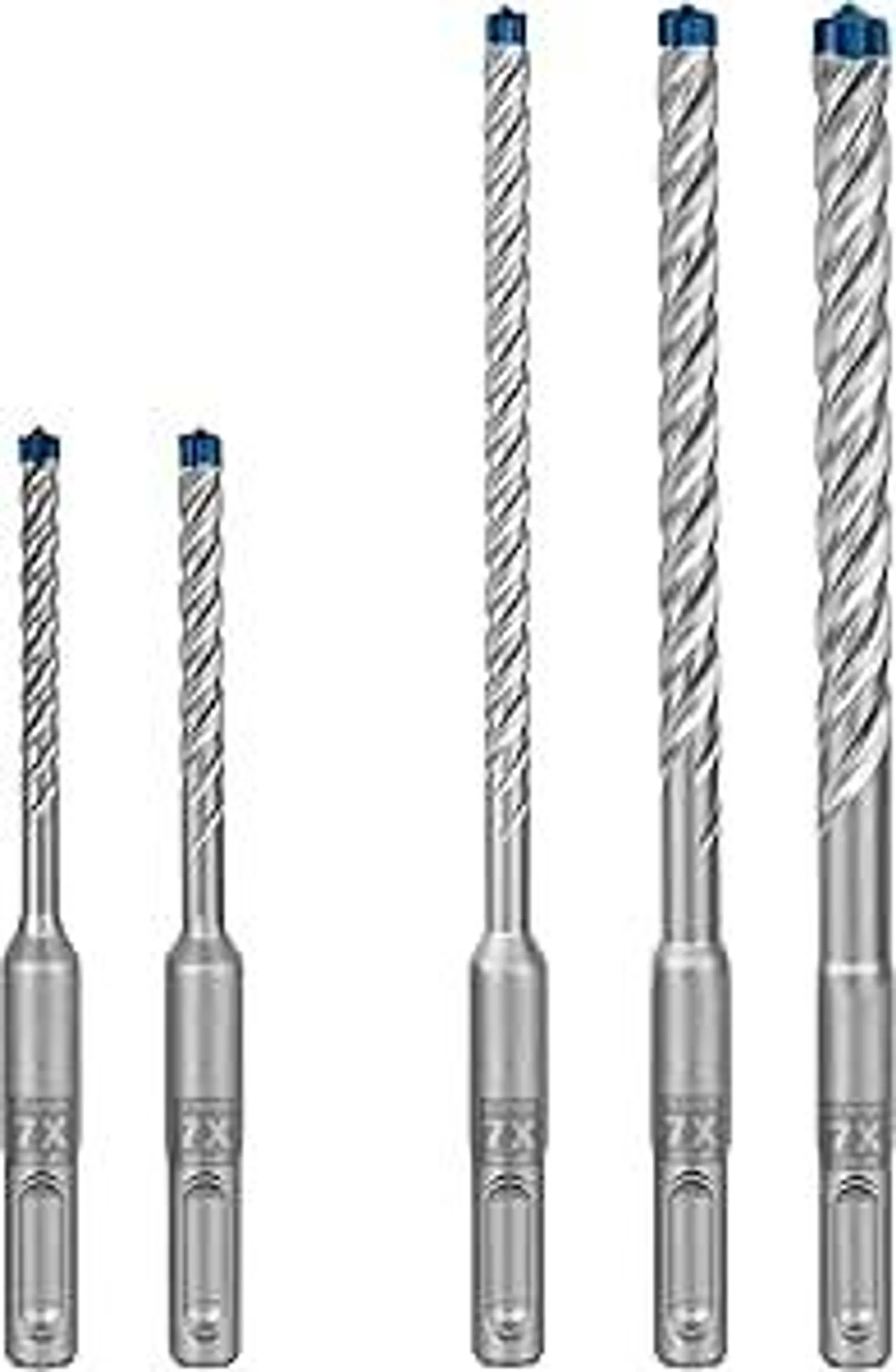 Bosch 5x EXPERT SDS plus-7X Hammerbohrer-Sets (für Weichgestein, Harter Stein, Ø 5-10 mm, Professional Zubehör Bohrhammer)