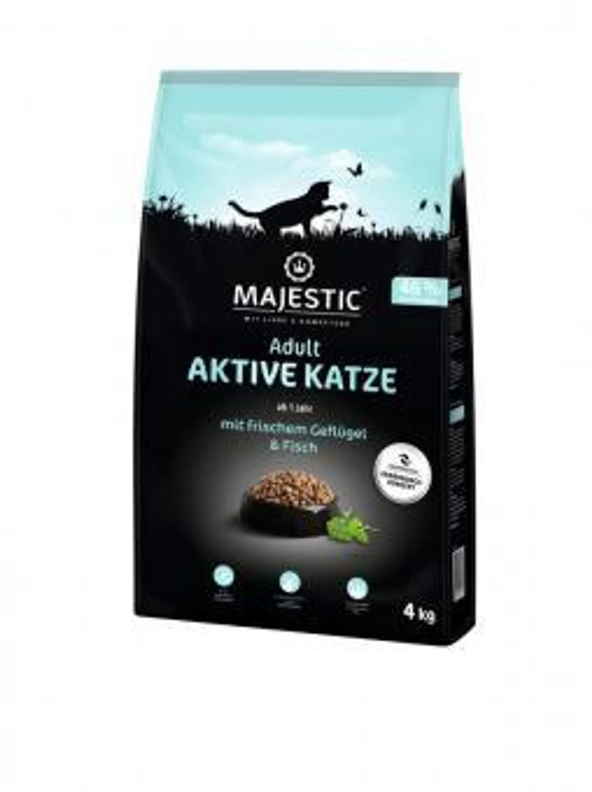 MAJESTIC Katze Adult Outdoor 4kg Beutel mit Geflügel und Fisch