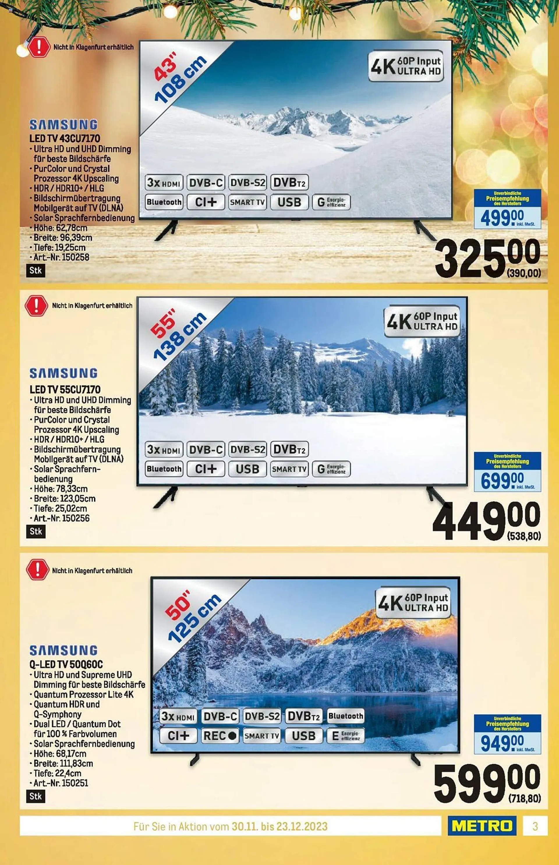 Metro Flugblatt von 30. November bis 23. Dezember 2023 - Flugblätt seite  3