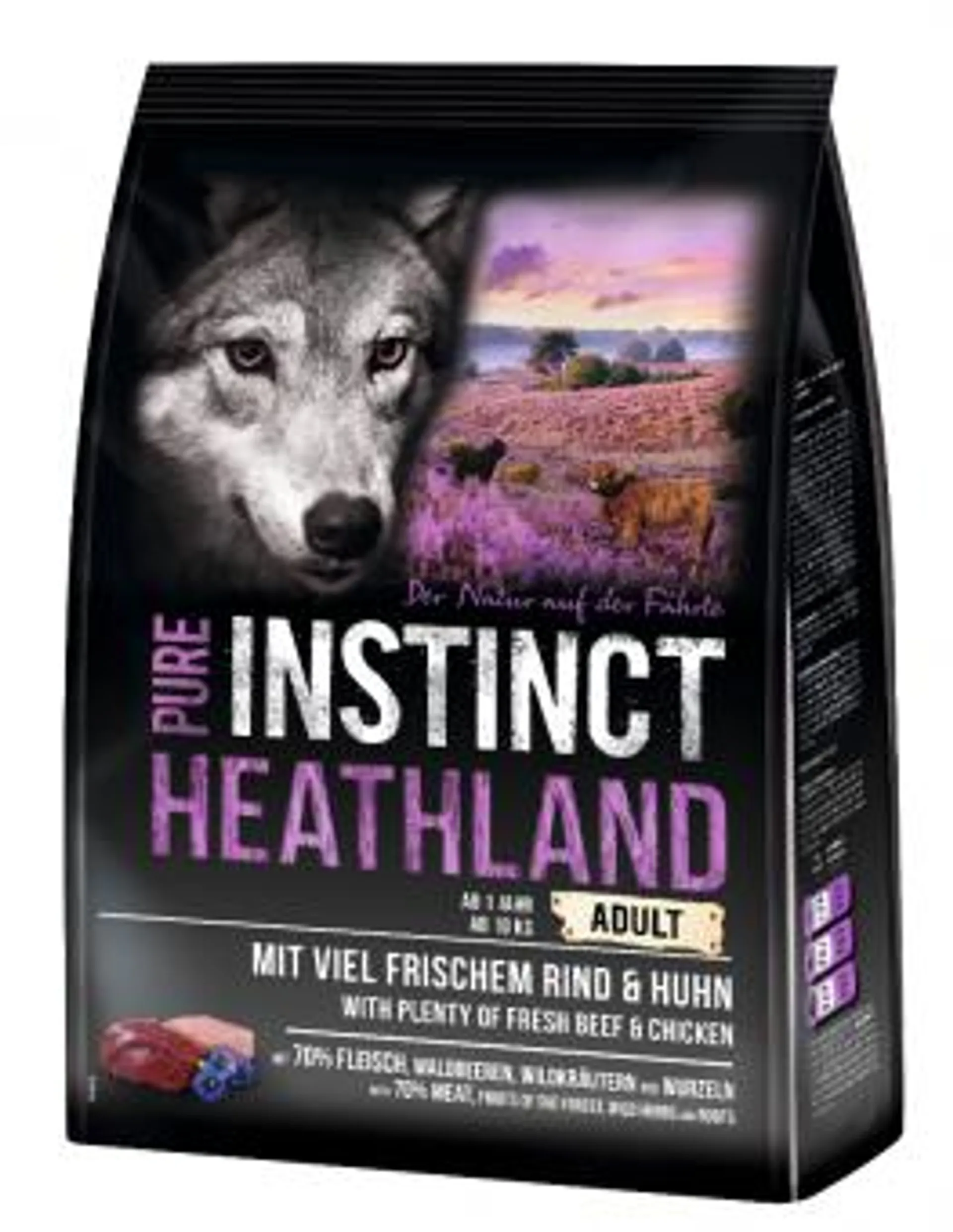 PURE INSTINCT Heathland Adult 1kg mit Rind und Huhn