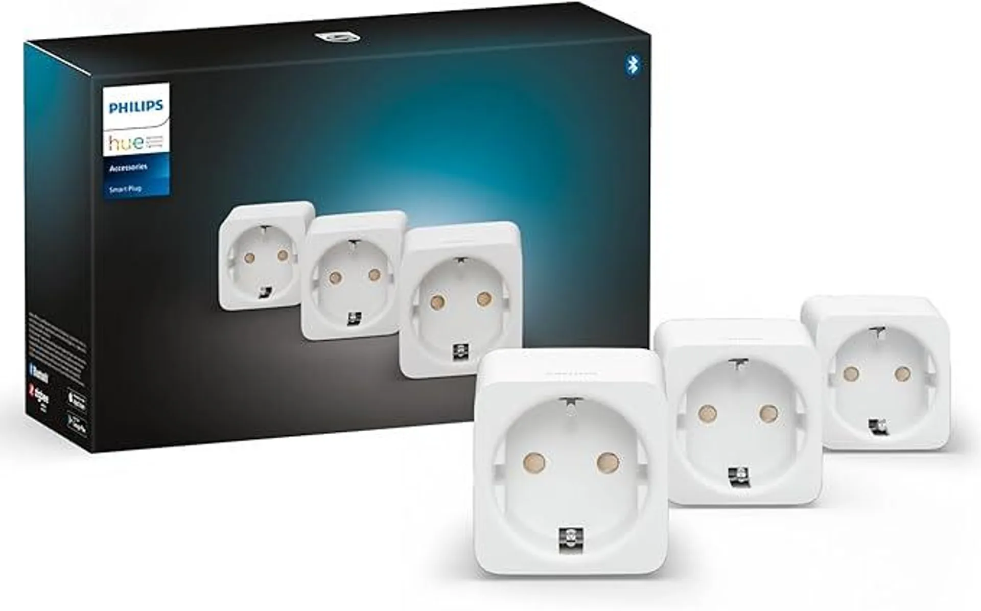 Philips Hue Smart Plug weiß, smarte Steckdose, kompatibel mit Amazon Alexa (Echo, Echo Dot), 3-er Pack