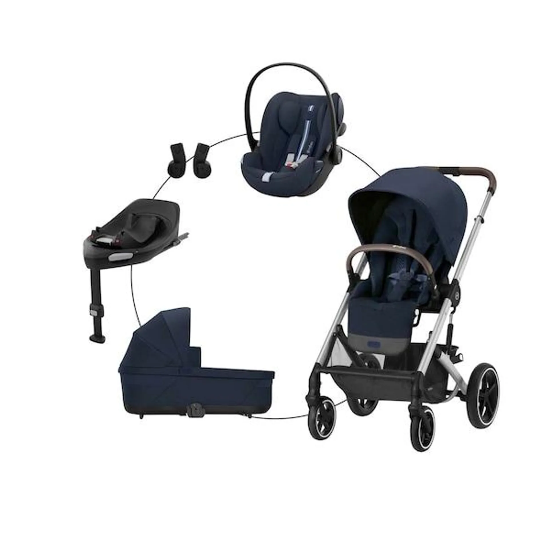 Kombikinderwagen Balios S Lux Travel-Set inkl. Babyschale Cloud G i-Size und Isofix-Basis Base G