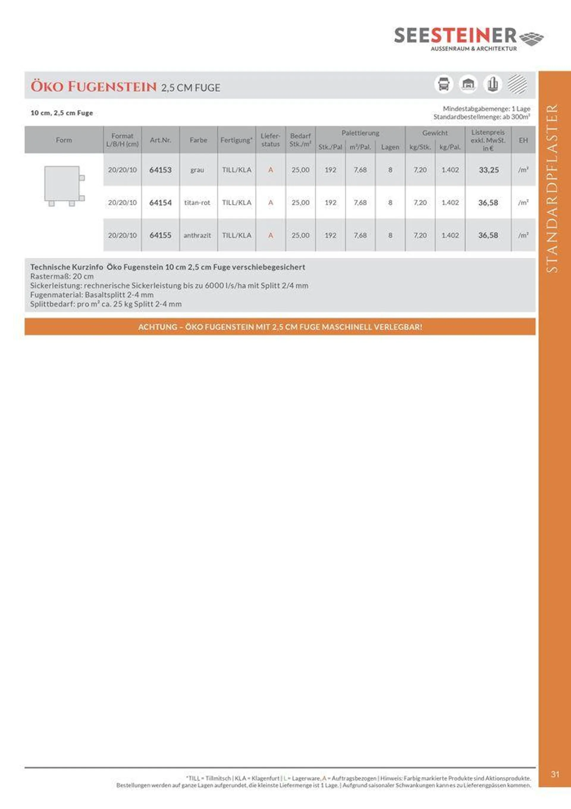 Preis Liste 2024 von 31. Mai bis 31. Dezember 2024 - Flugblätt seite  33