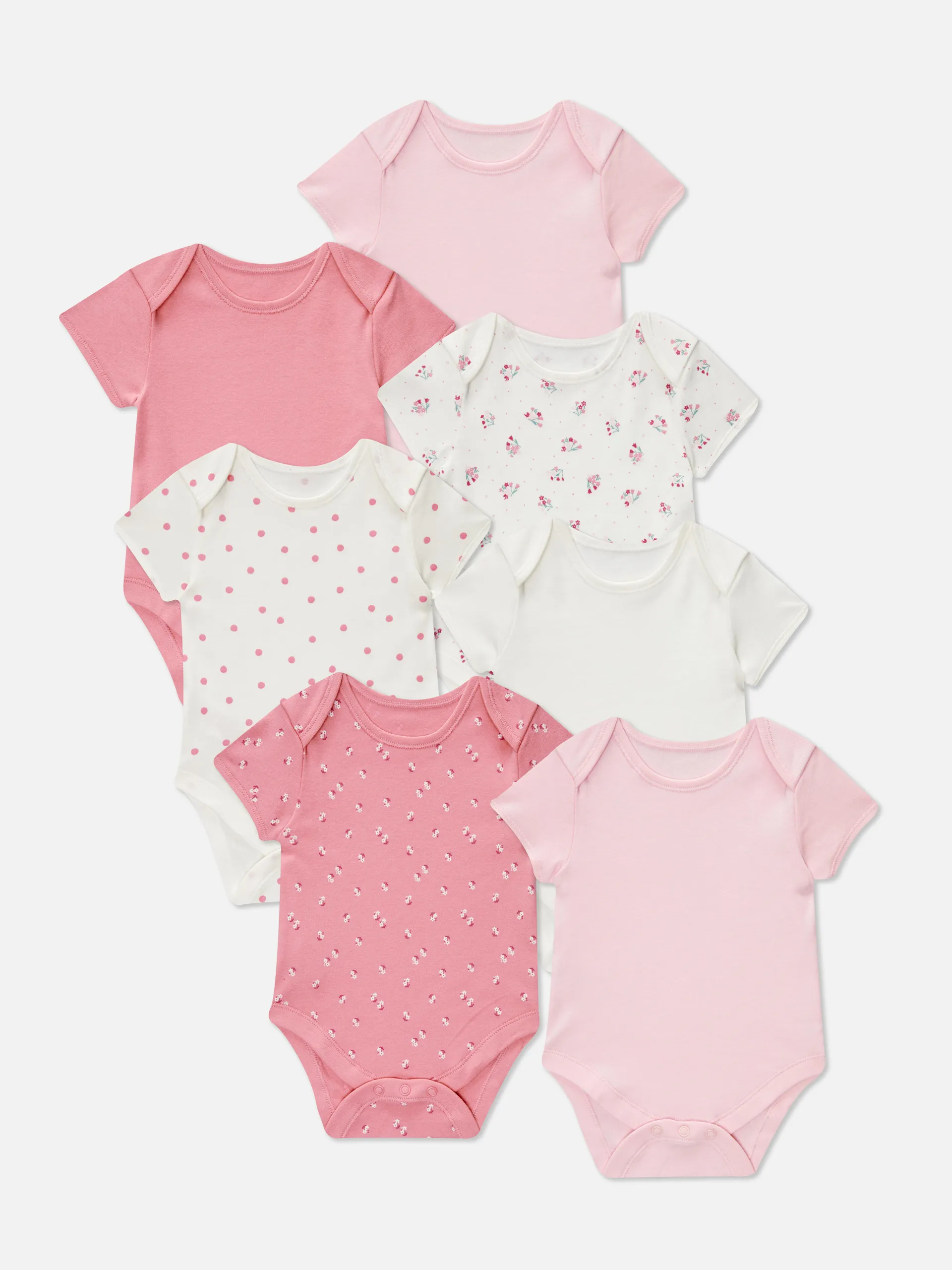 Bodys mit Blumenmuster, 7er-Pack