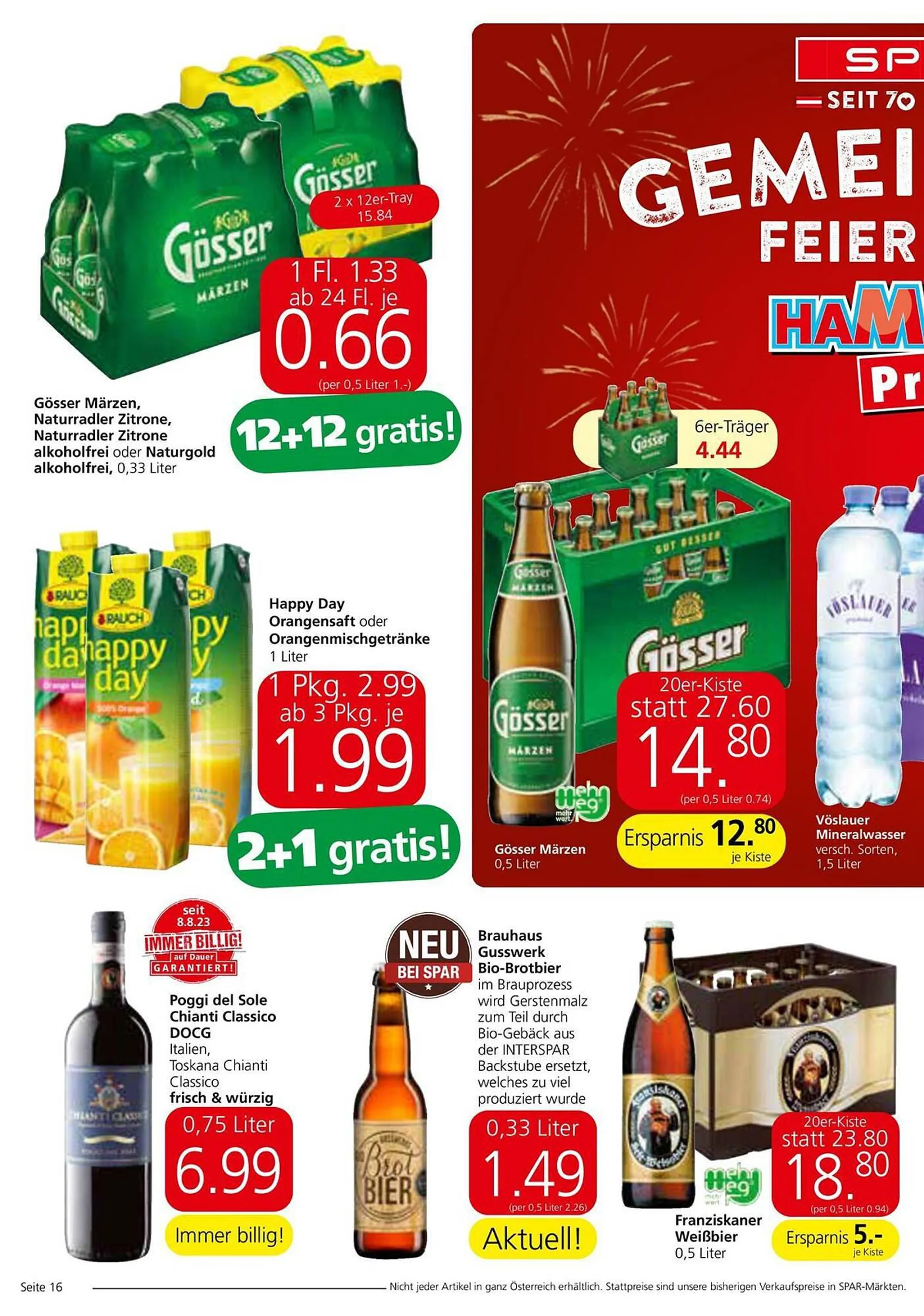Spar Flugblatt von 26. März bis 3. April 2024 - Flugblätt seite  16