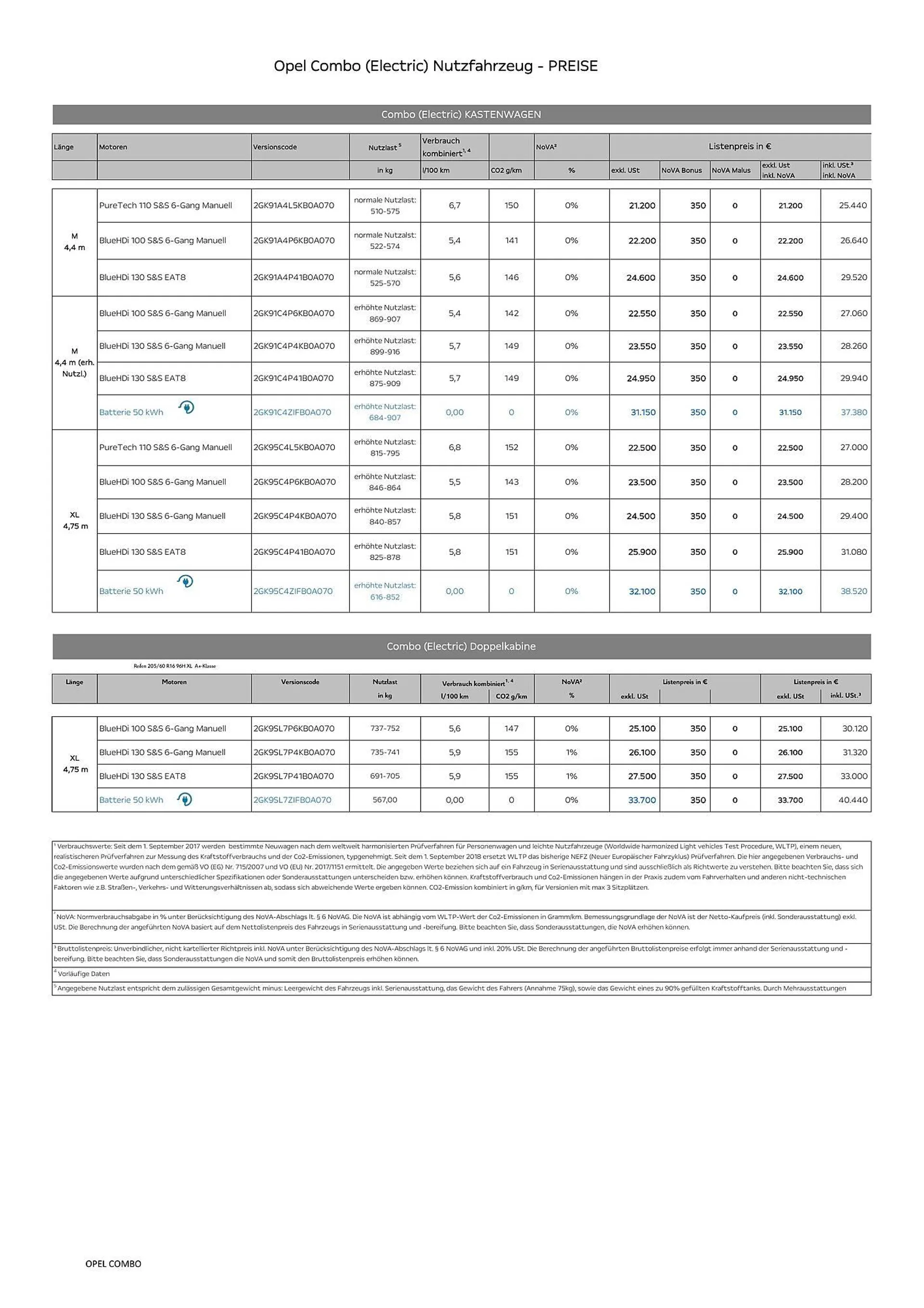 Opel Combo Cargo Flugblatt - 2