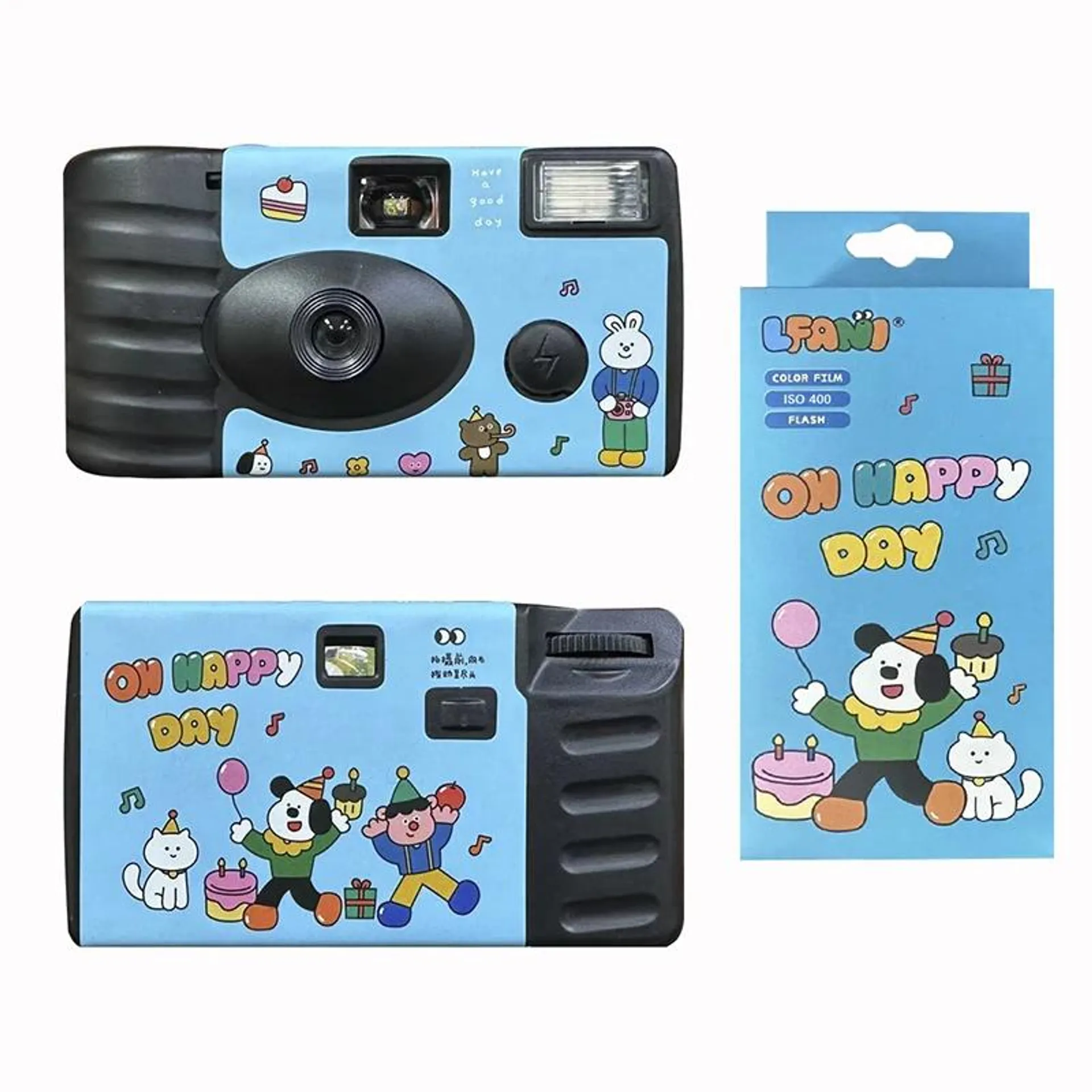 Single Use One Time Disposable Film Camera with Flash 27 Exposure Photos 31mm F11 30mm F9 ISO400 FYE Retro Camera