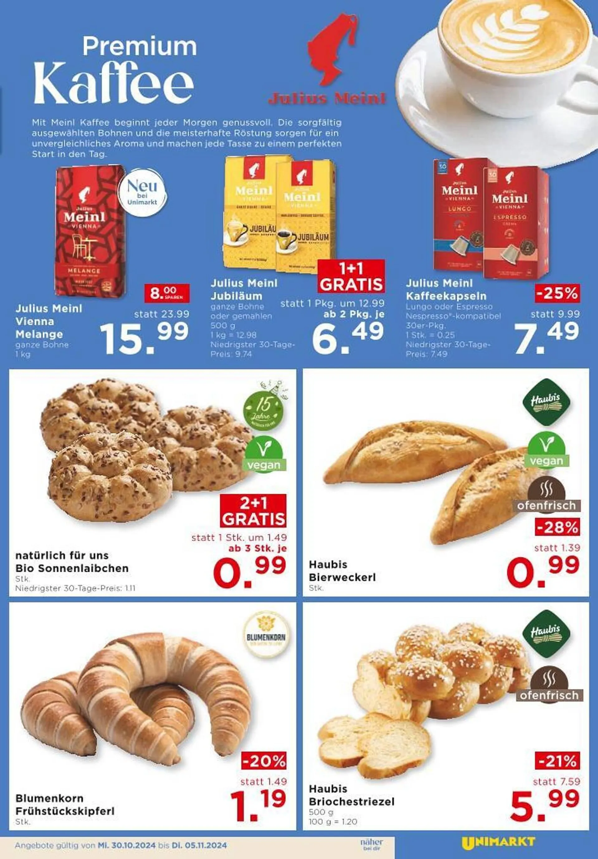 Unimarkt Flugblatt von 30. Oktober bis 5. November 2024 - Flugblätt seite  3