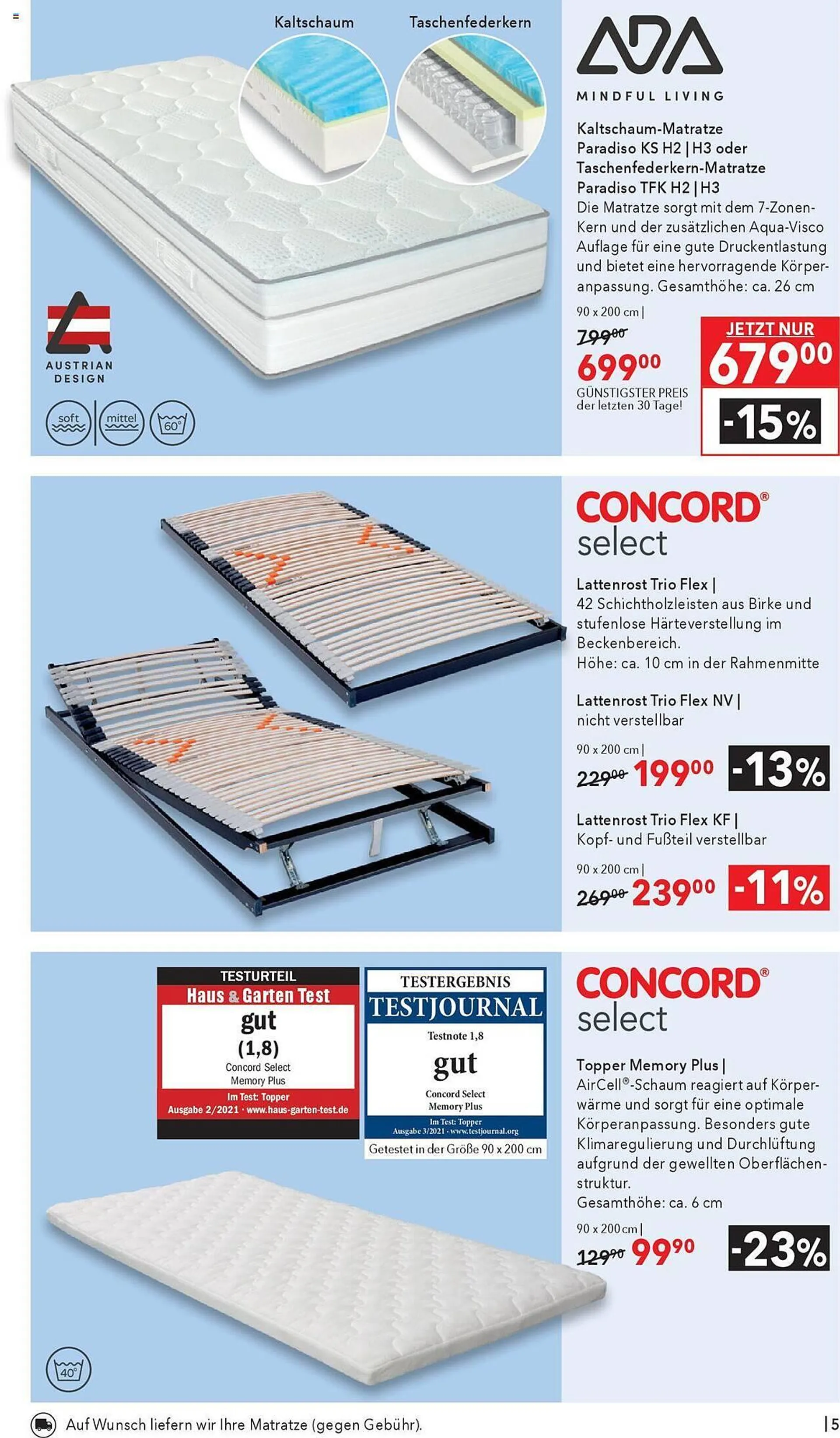 Matratzen Concord Flugblatt von 25. September bis 29. Oktober 2024 - Flugblätt seite  5