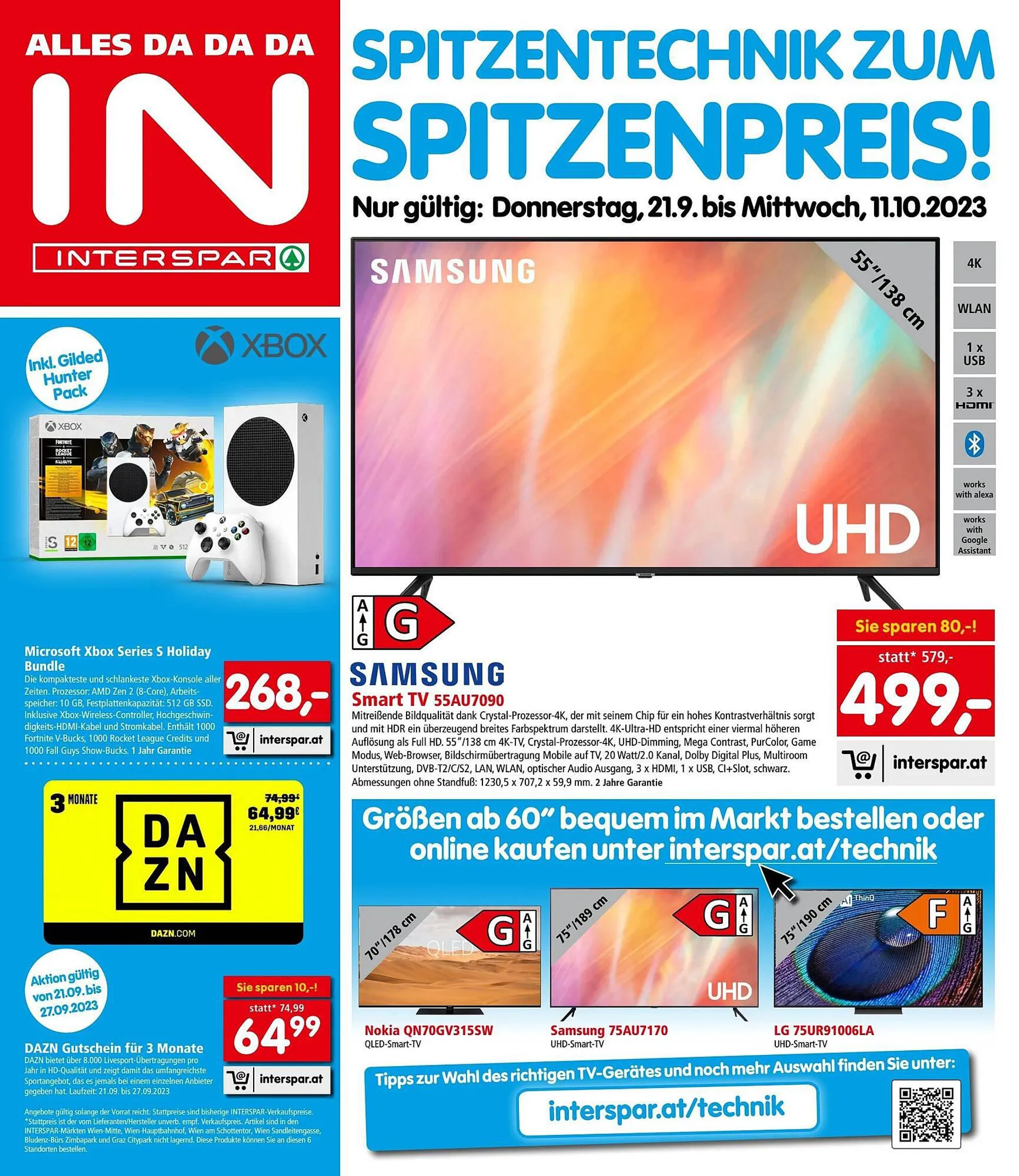 Interspar Flugblatt von 21. September bis 11. Oktober 2023 - Flugblätt seite  1