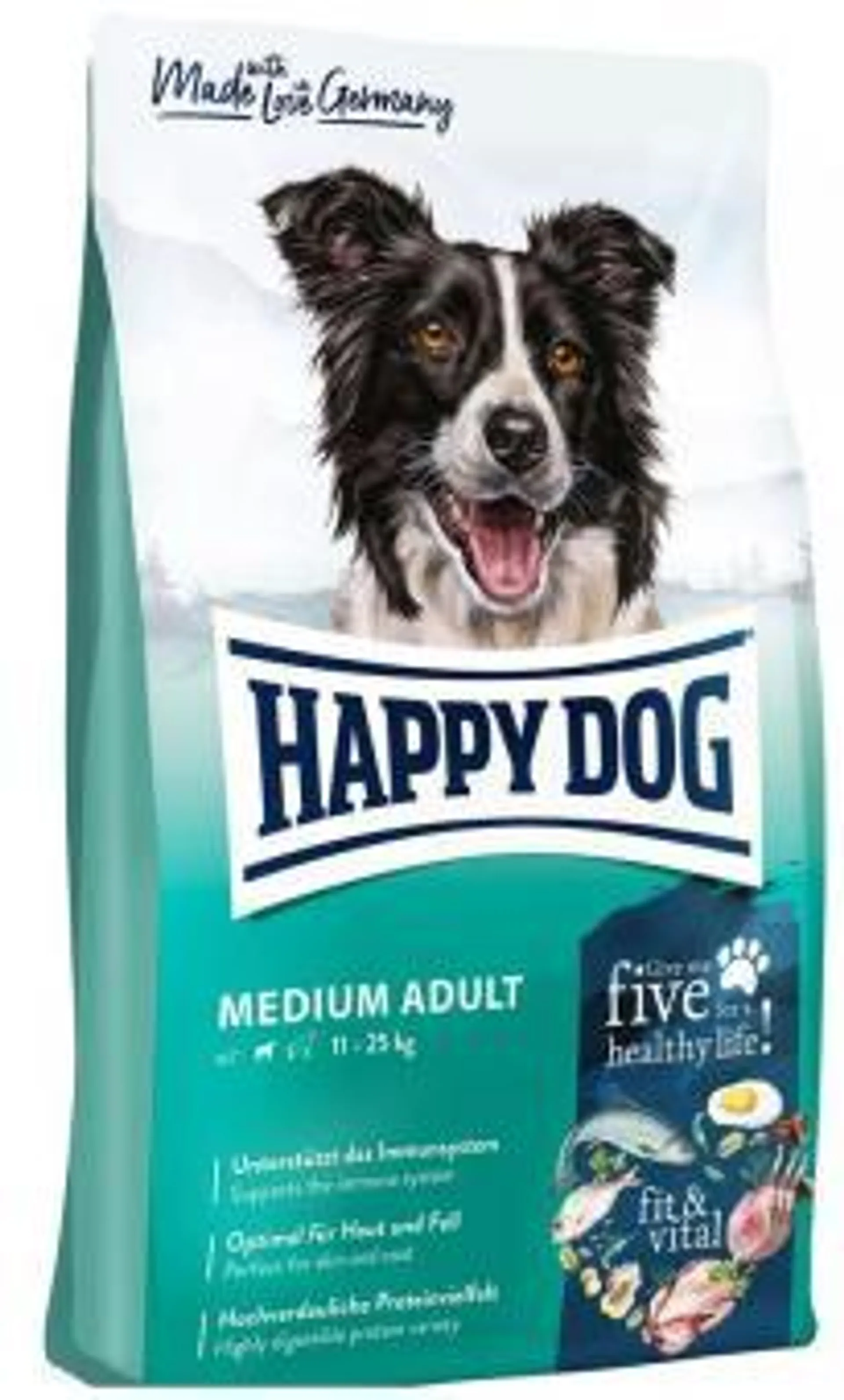 HAPPY DOG Fit & Vital Medium 1kg mit Geflügel und Lamm